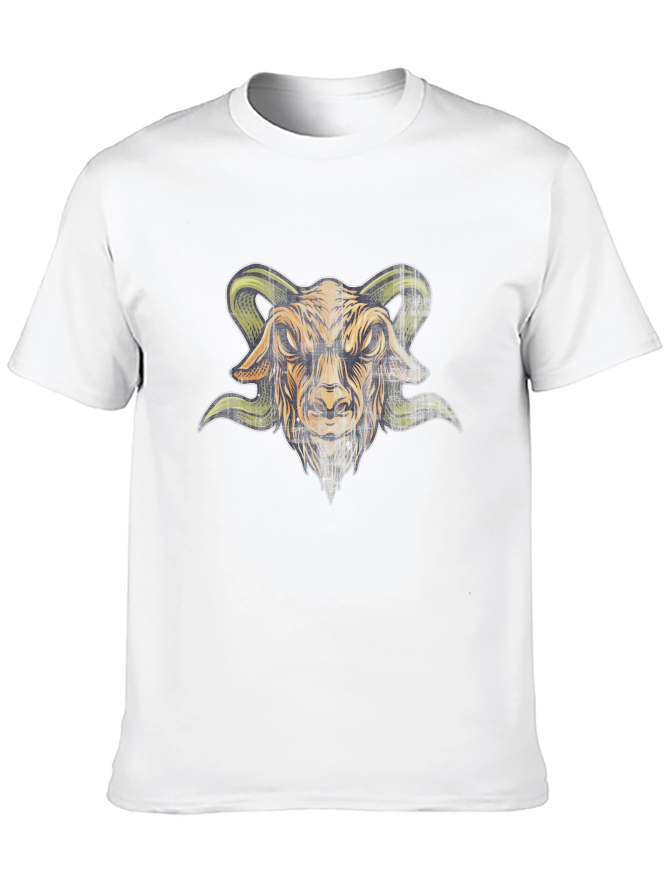 Mens Black T-Shirt with Goat Head Graphic