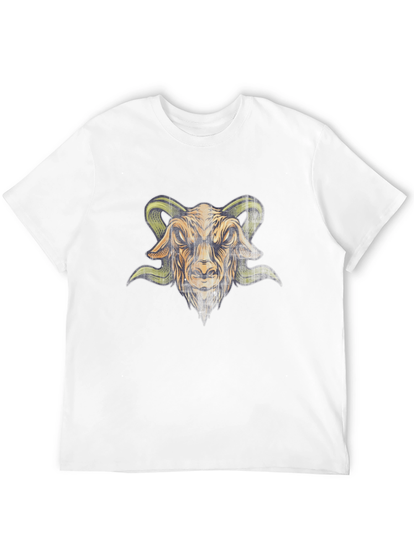 Mens Black T-Shirt with Goat Head Graphic