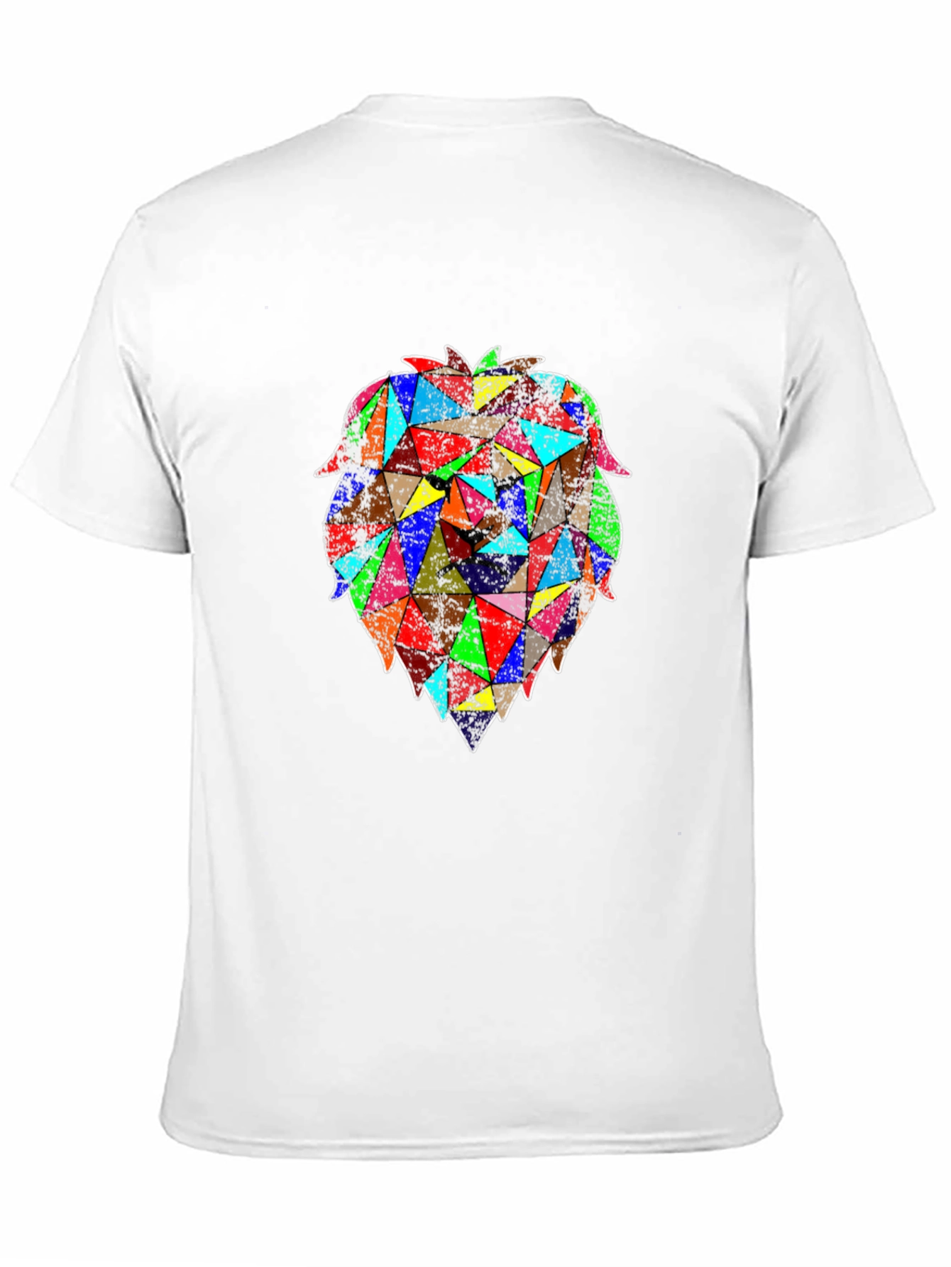 Geometric Lion Graphic Black T-Shirt