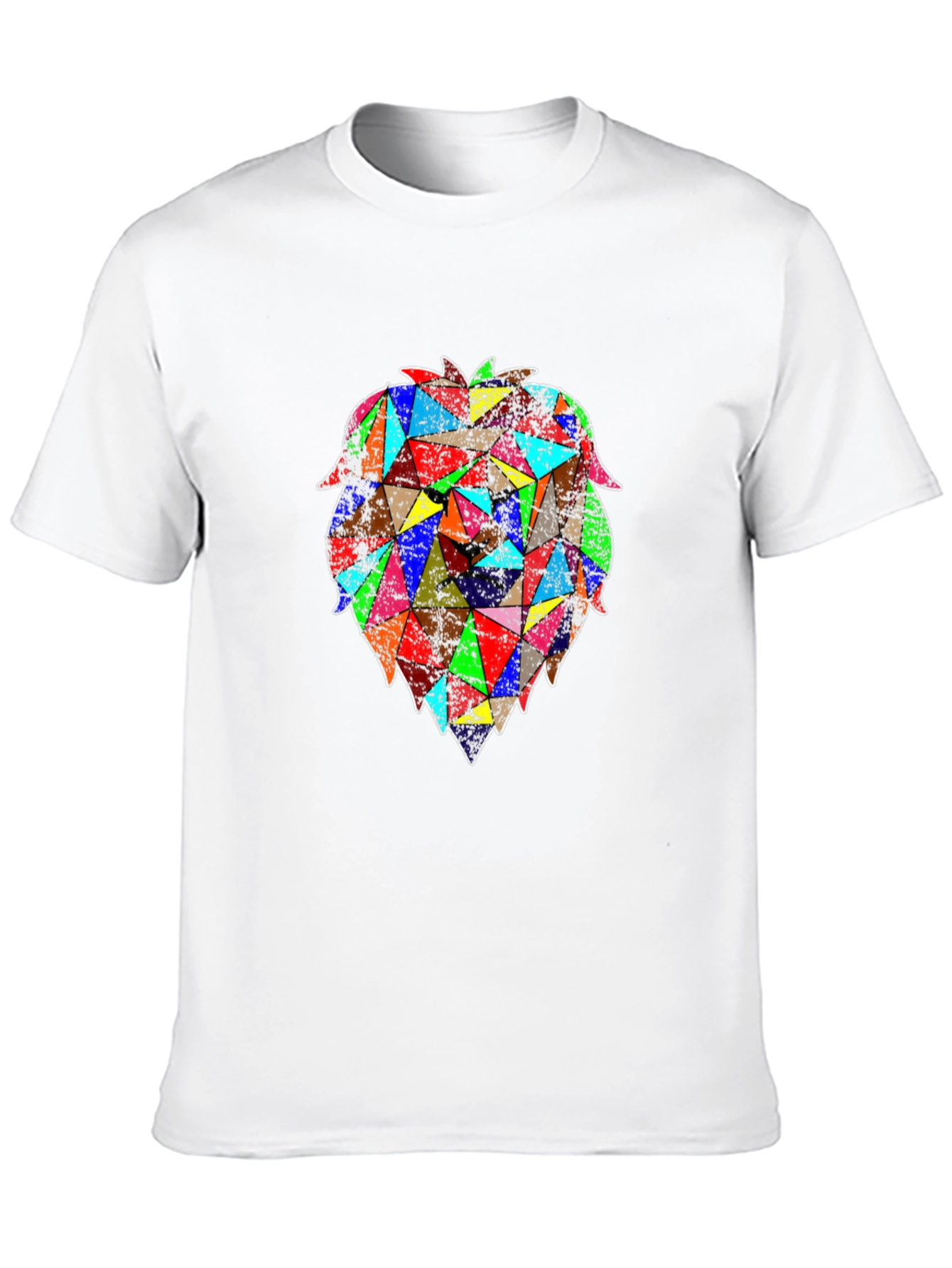 Geometric Lion Graphic Black T-Shirt