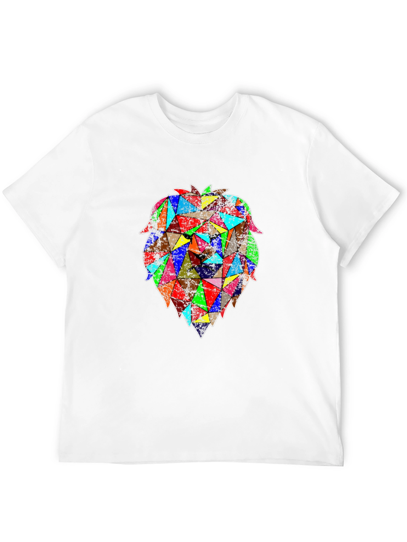 Geometric Lion Graphic Black T-Shirt
