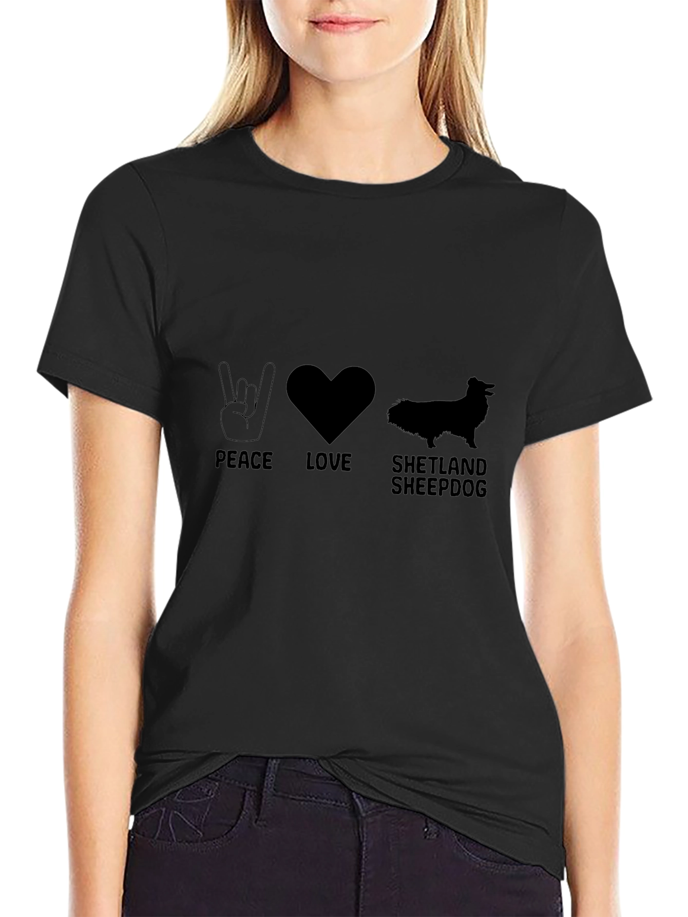 Peace Love Shetland Sheepdog T-Shirt