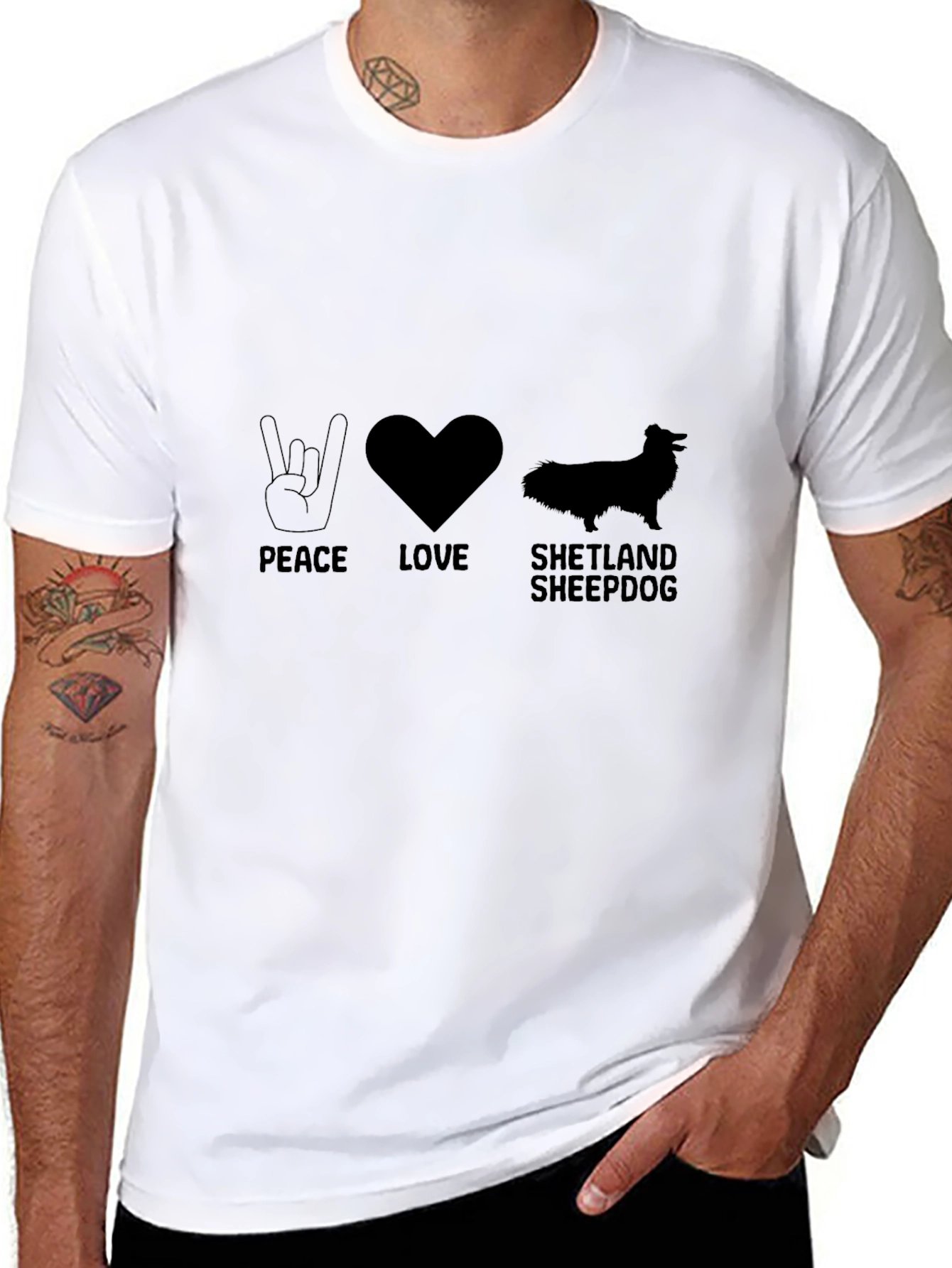 Peace Love Shetland Sheepdog T-Shirt