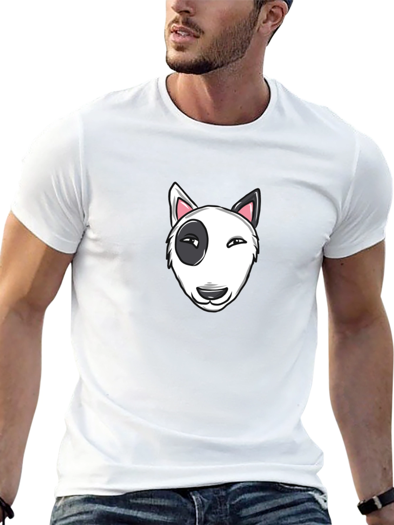 Cool Bull Terrier Graphic Black T-Shirt