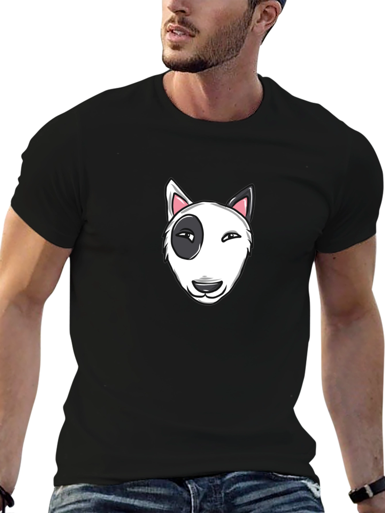 Cool Bull Terrier Graphic Black T-Shirt