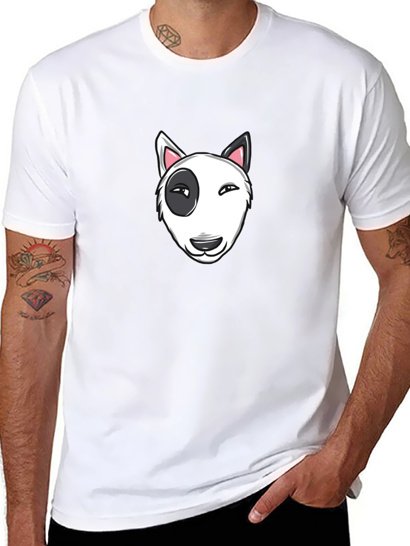 Cool Bull Terrier Graphic Black T-Shirt