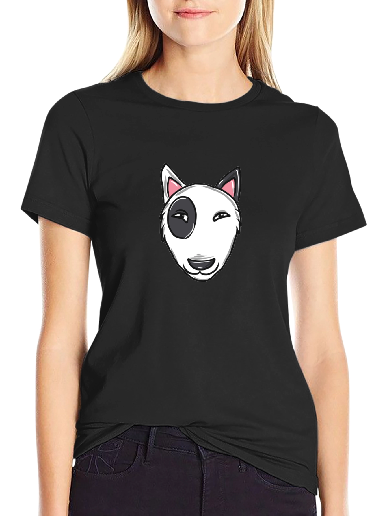 Cool Bull Terrier Graphic Black T-Shirt