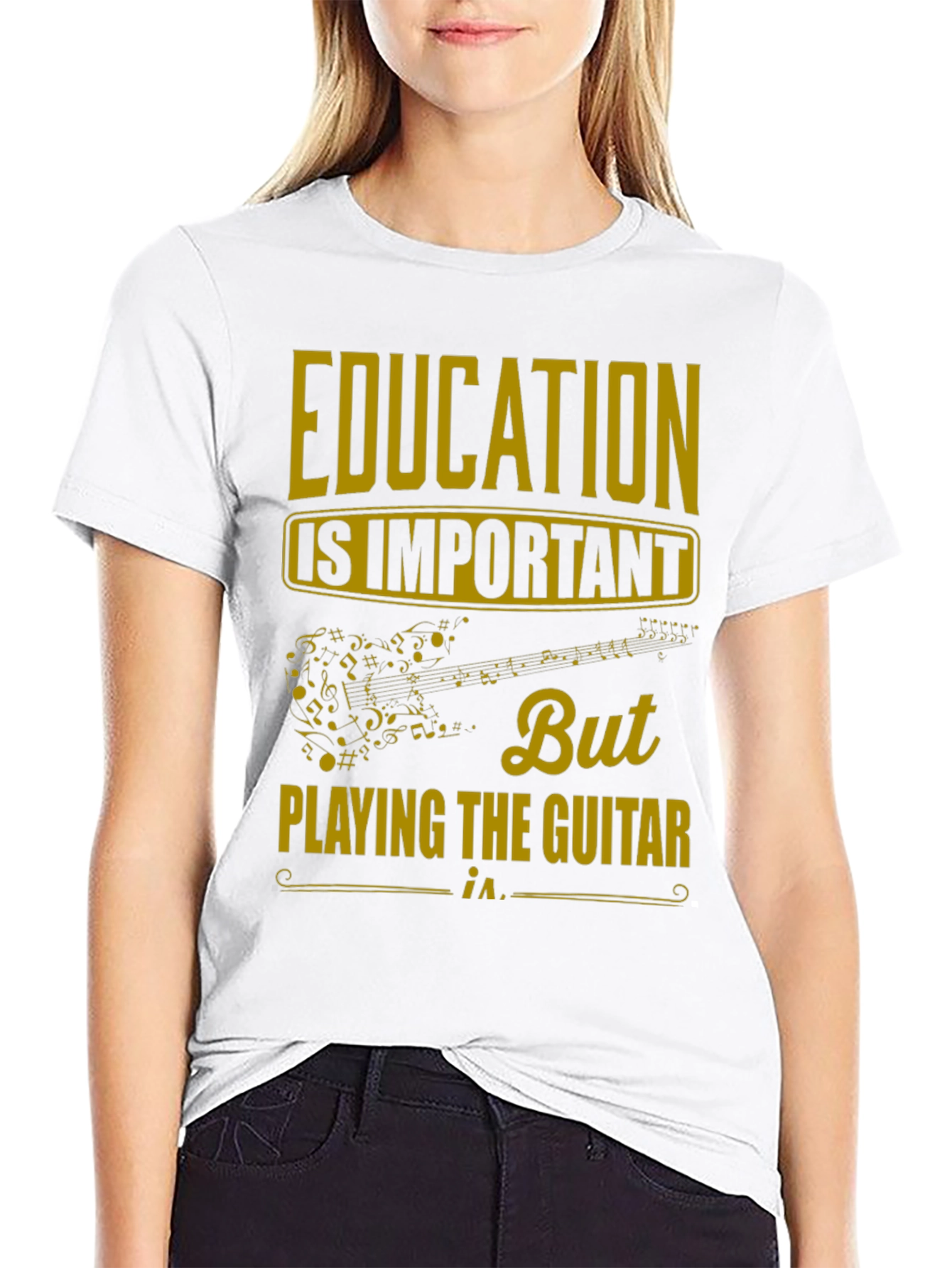 Education is Important But Guitar T-Shirt
