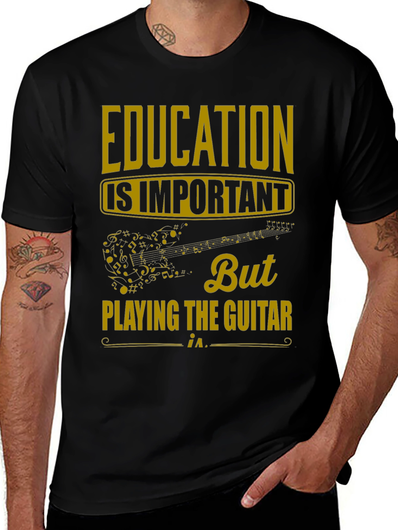 Education is Important But Guitar T-Shirt
