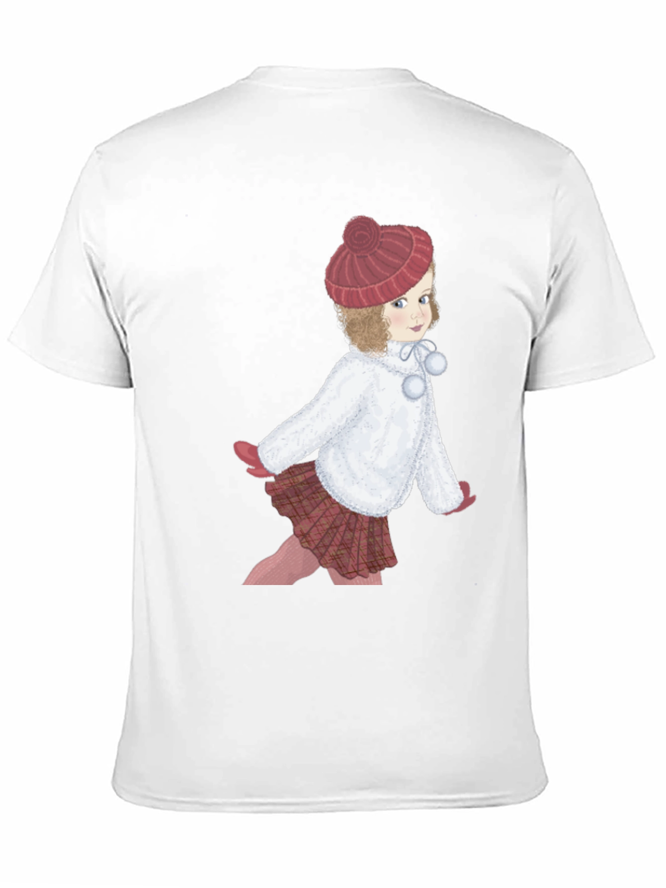 Girl with Hat Graphic Tee - Black Cotton T-Shirt