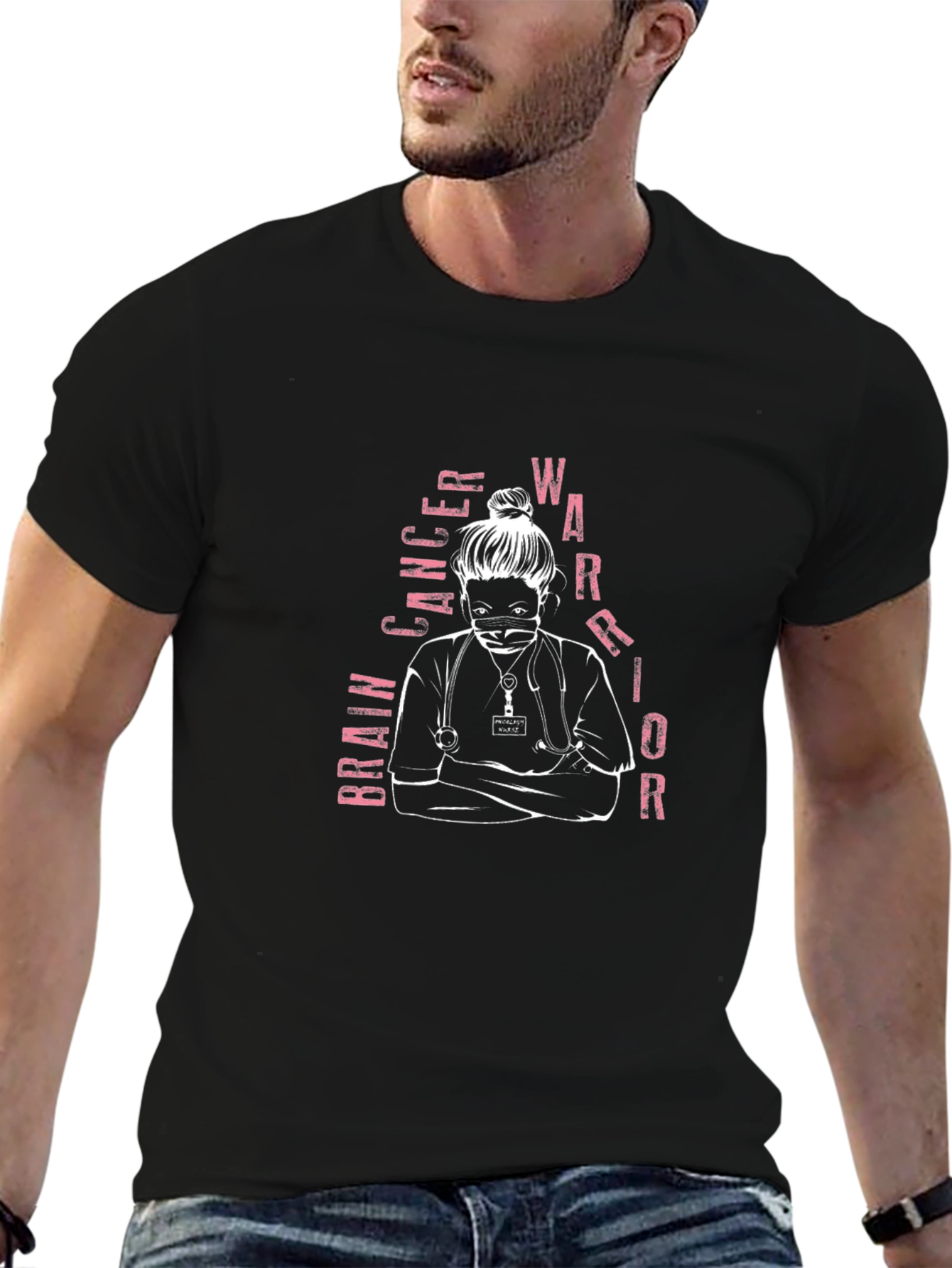 Brain Cancer Warrior Nurse T-Shirt