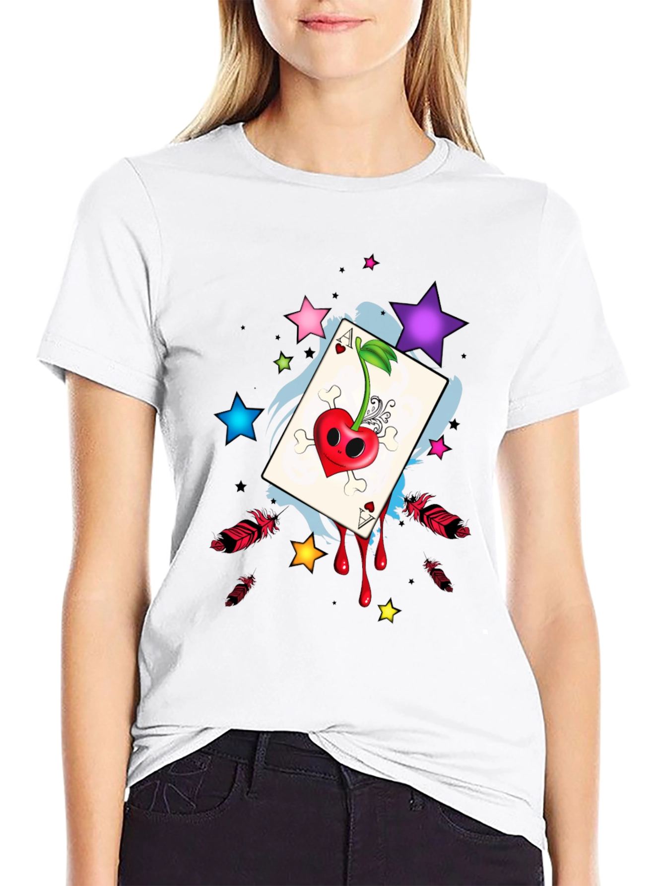 Ace of Hearts Cherry Skull T-Shirt