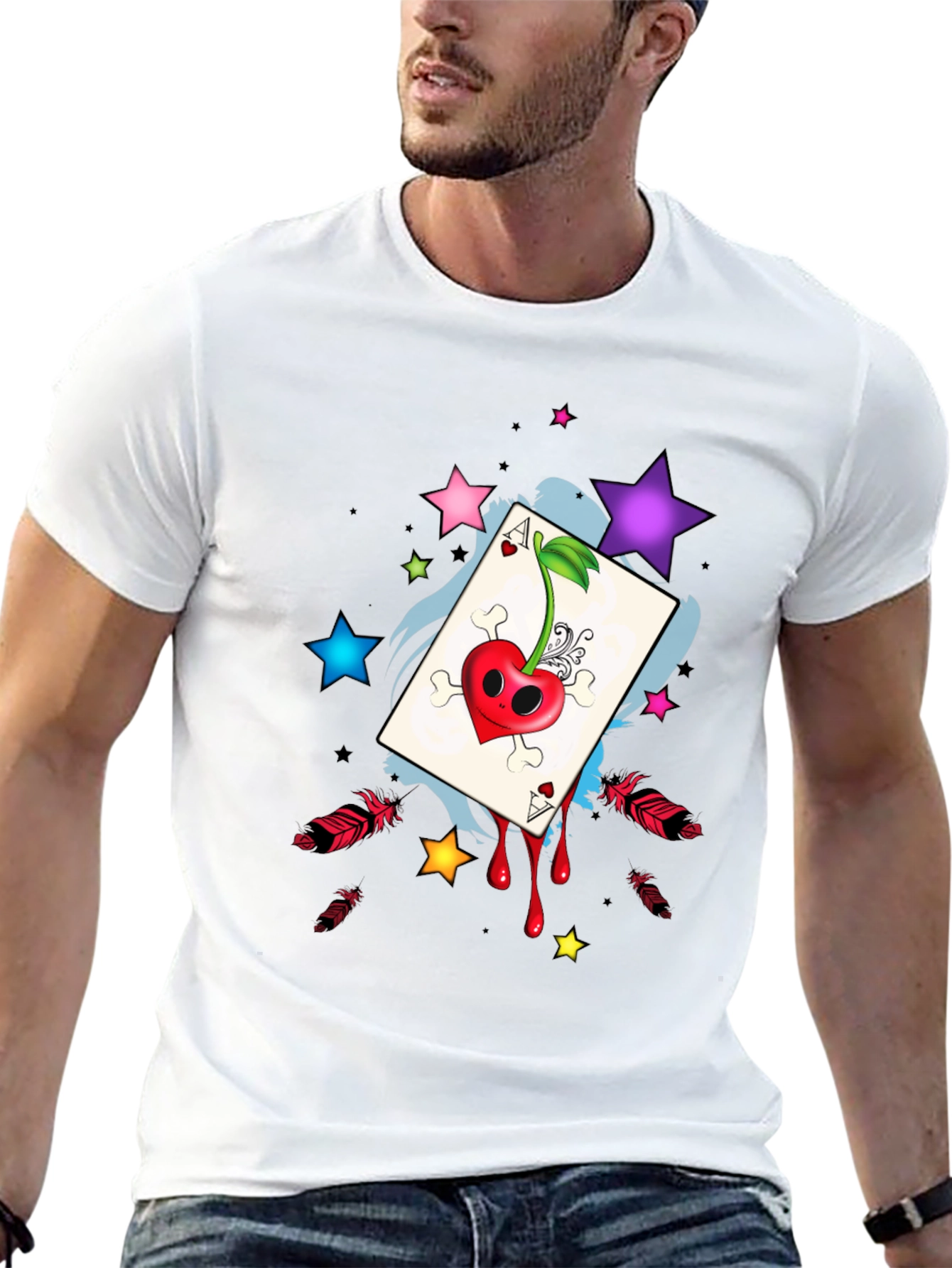 Ace of Hearts Cherry Skull T-Shirt