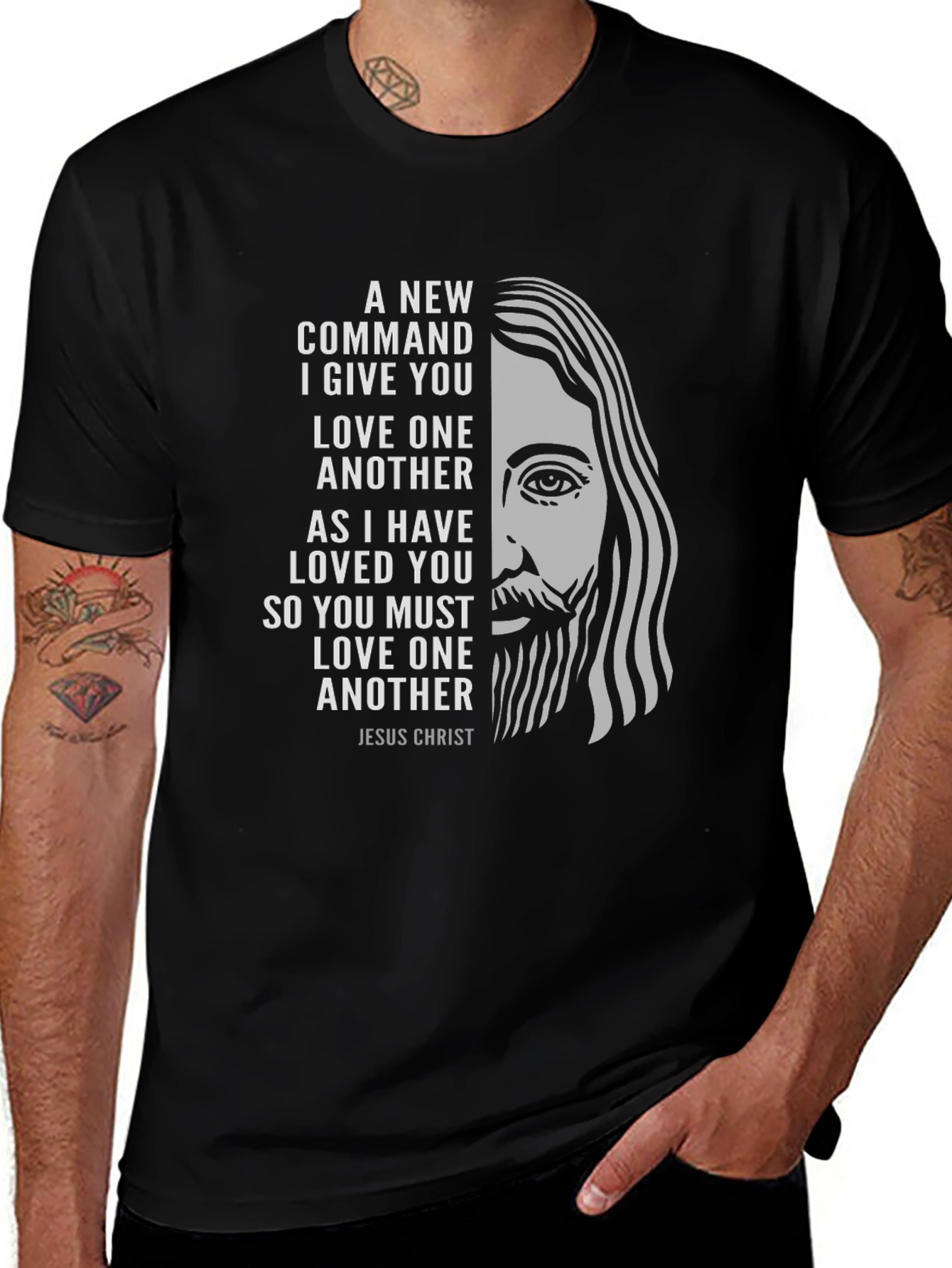 Jesus Christ Graphic T-Shirt - Love One Another