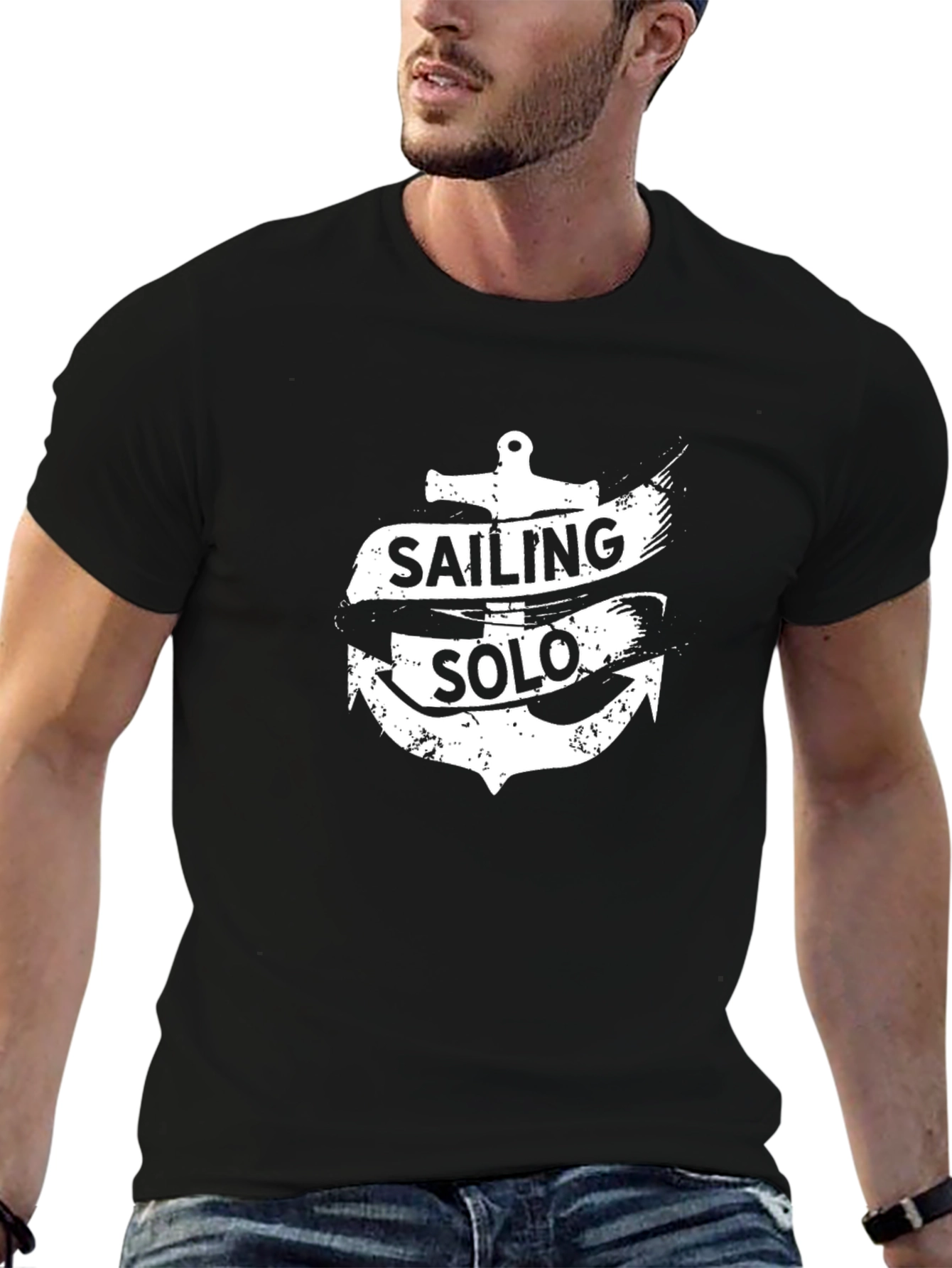 Sailing Solo Anchor Graphic T-Shirt