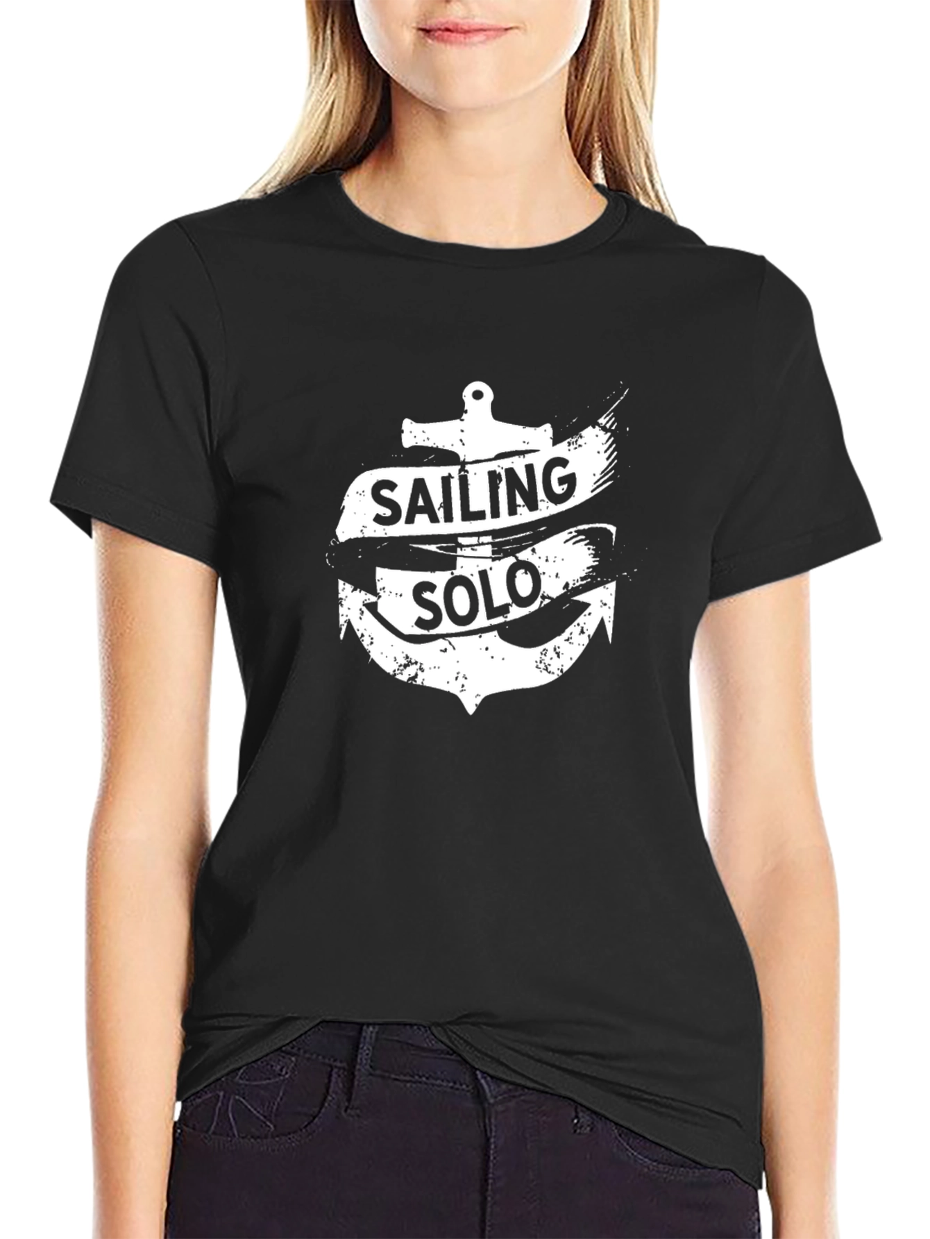 Sailing Solo Anchor Graphic T-Shirt