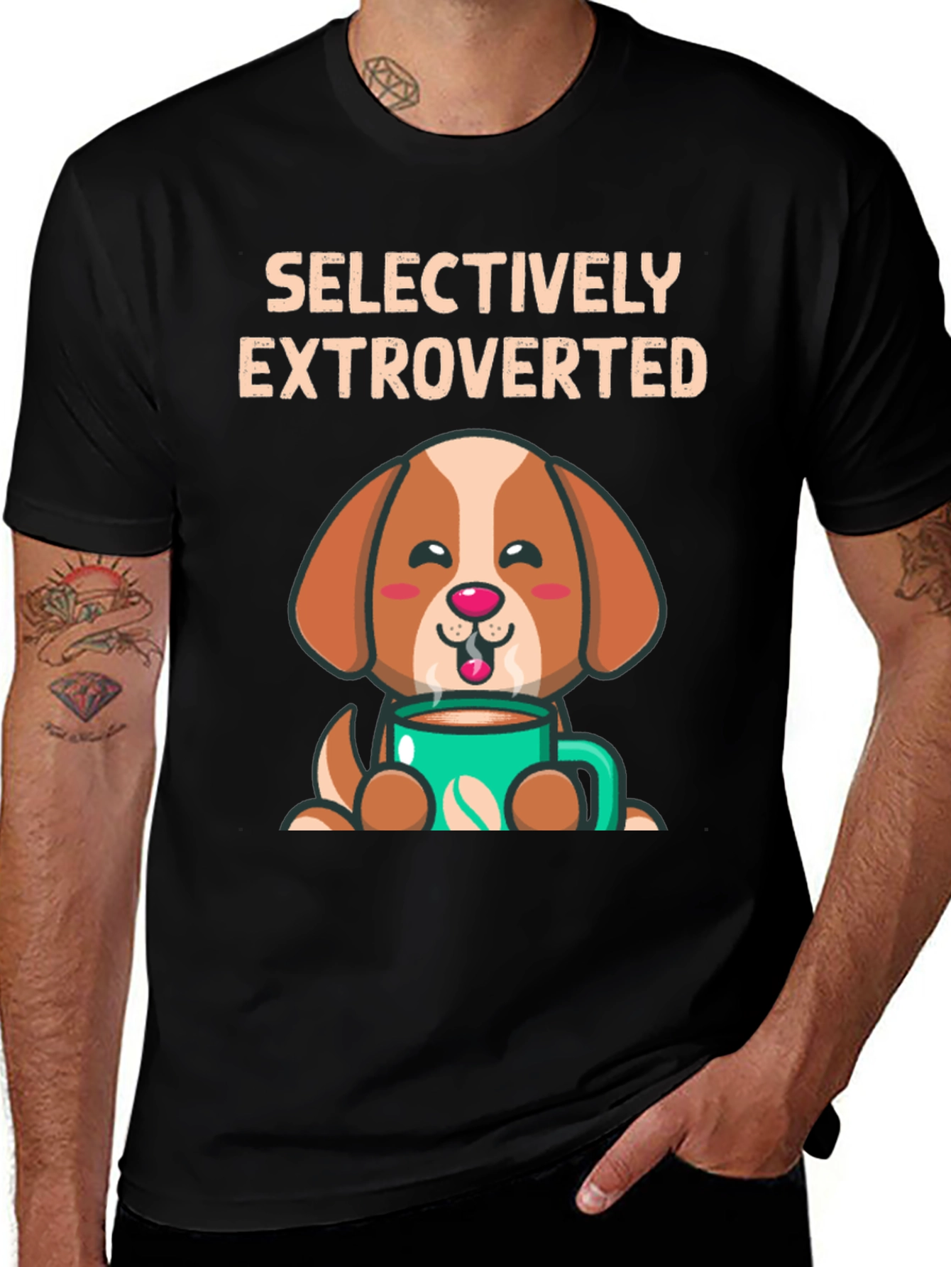 Selectively Extroverted Dog Coffee T-Shirt