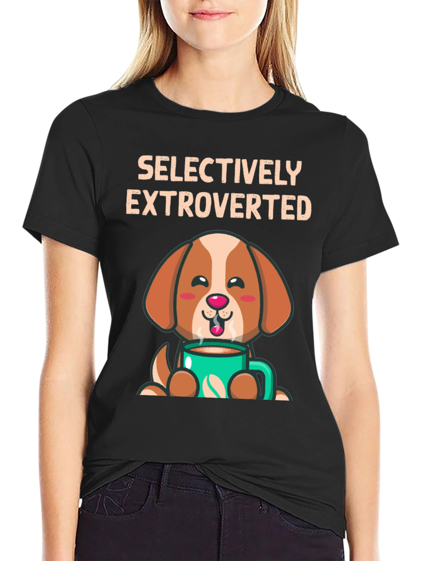 Selectively Extroverted Dog Coffee T-Shirt