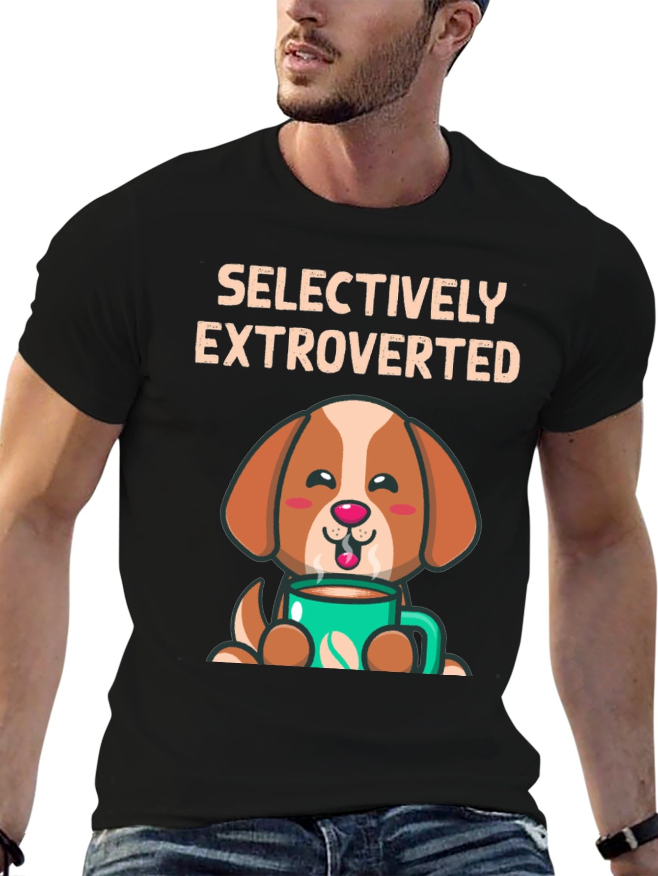 Selectively Extroverted Dog Coffee T-Shirt
