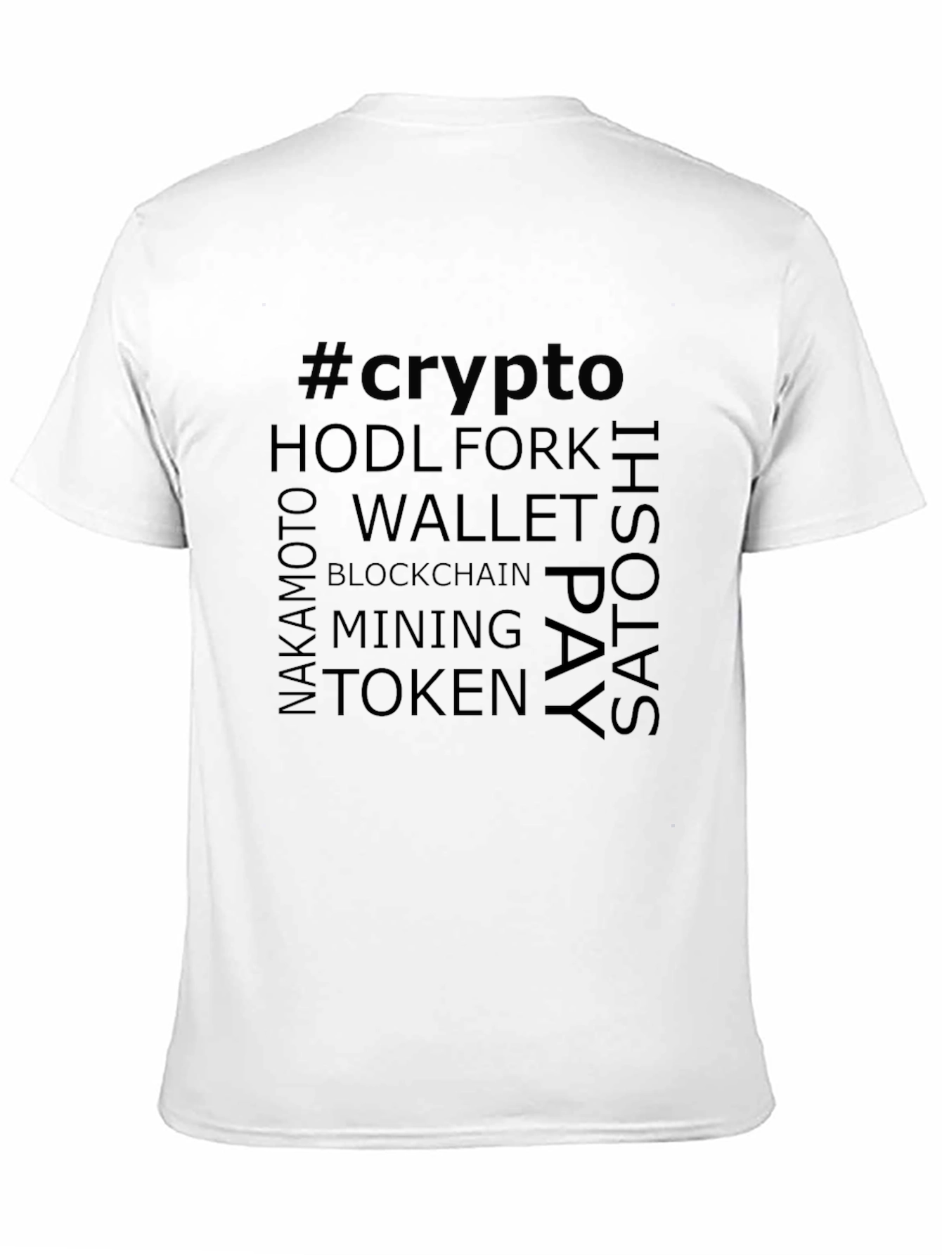 Crypto Word Art T-Shirt - Blockchain Bitcoin Tee