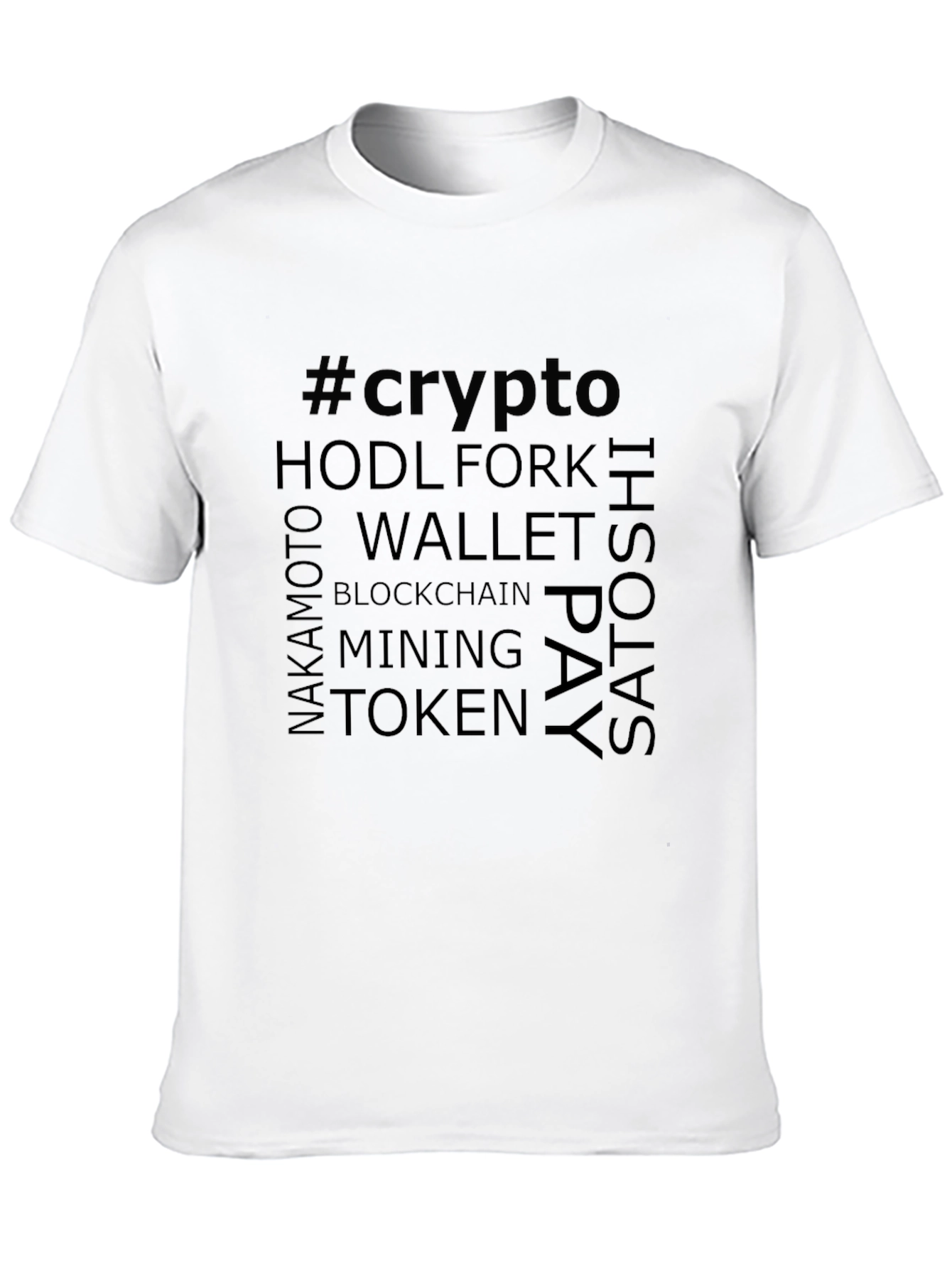 Crypto Word Art T-Shirt - Blockchain Bitcoin Tee