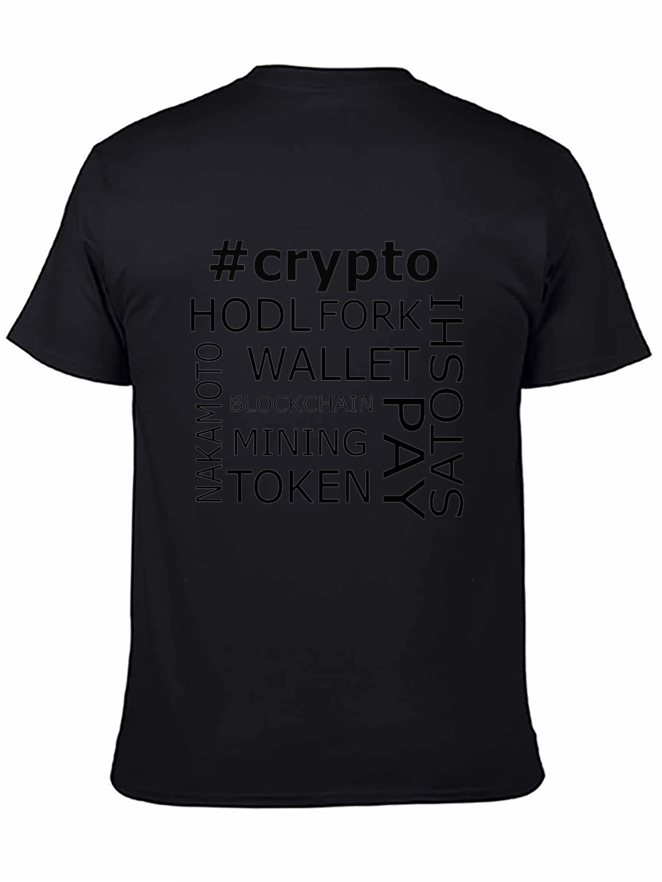 Crypto Word Art T-Shirt - Blockchain Bitcoin Tee