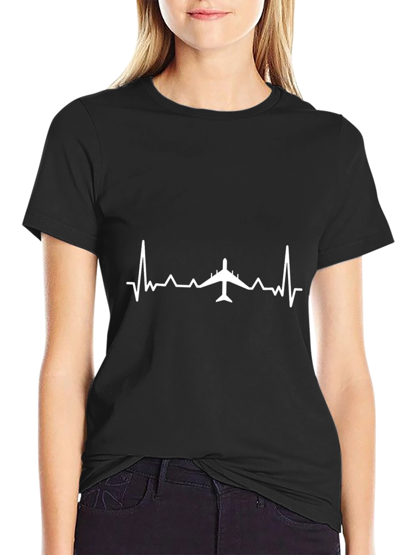 Airplane Heartbeat T-Shirt - Aviation Lover Tee