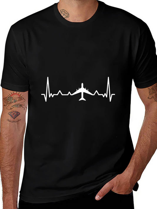 Airplane Heartbeat T-Shirt - Aviation Lover Tee