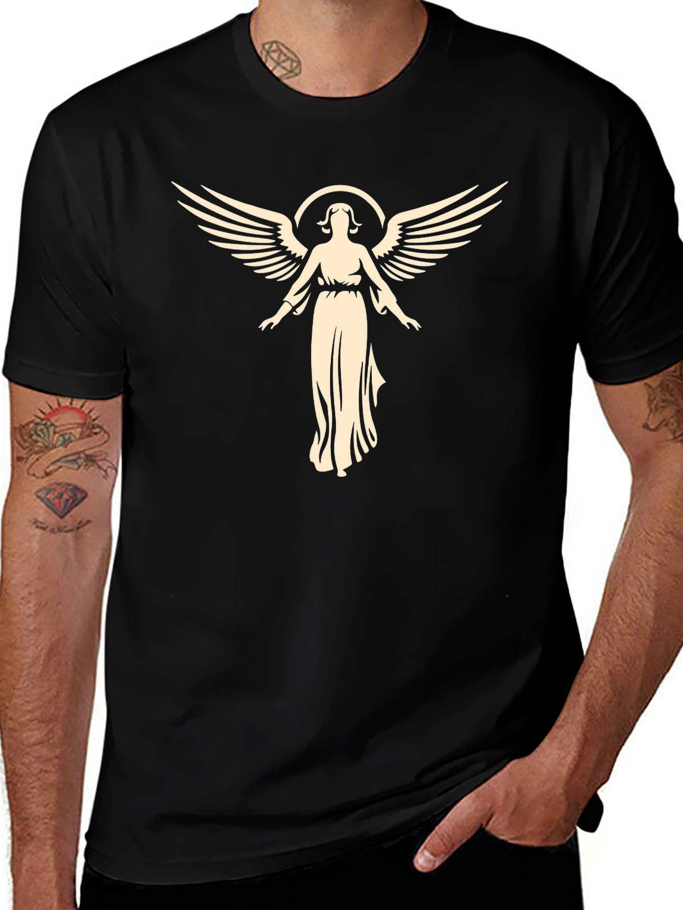 Angel Graphic Tee - Black Unisex
