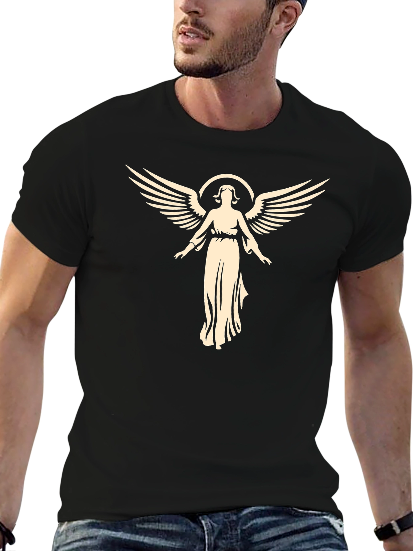 Angel Graphic Tee - Black Unisex