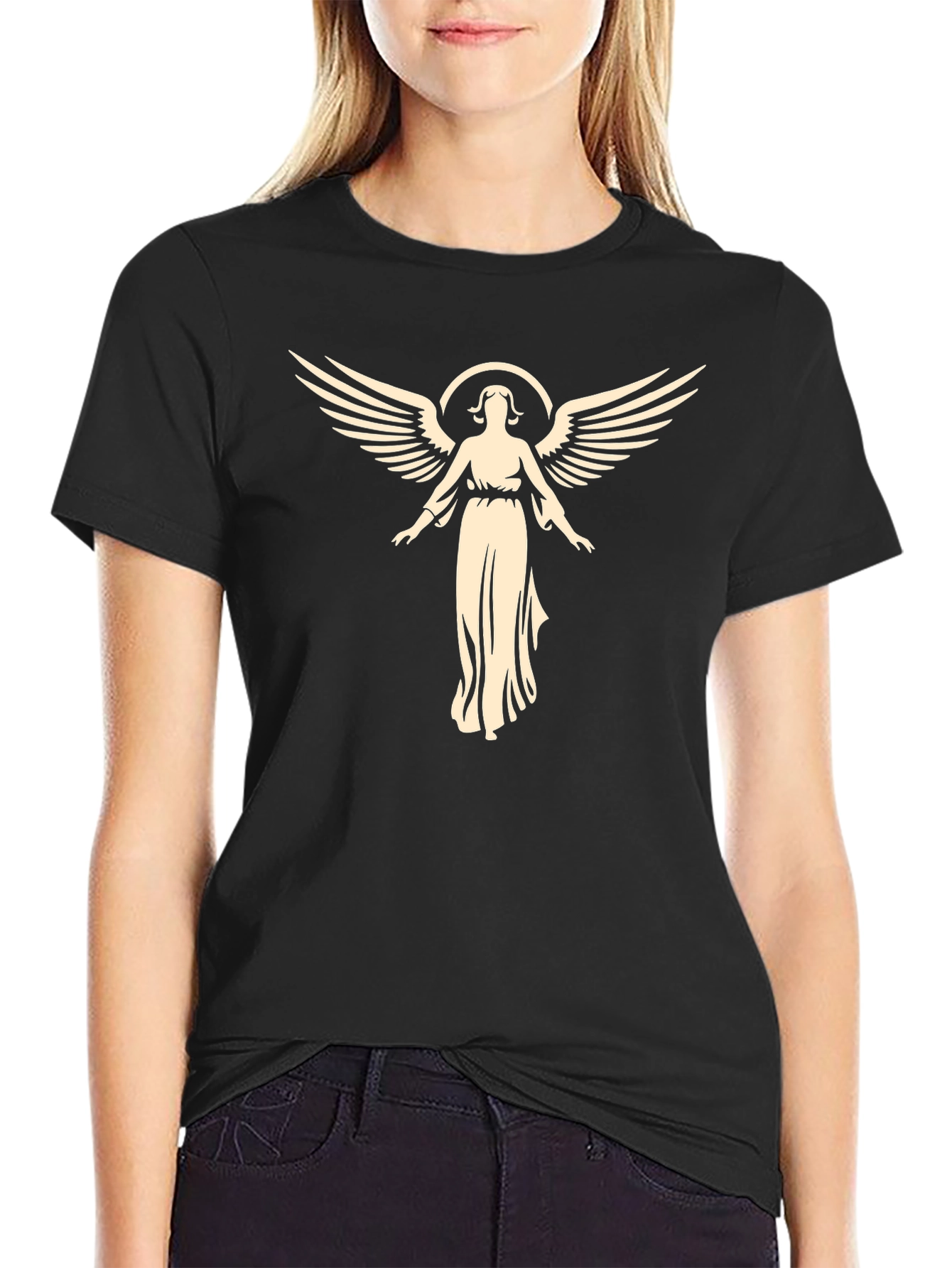 Angel Graphic Tee - Black Unisex