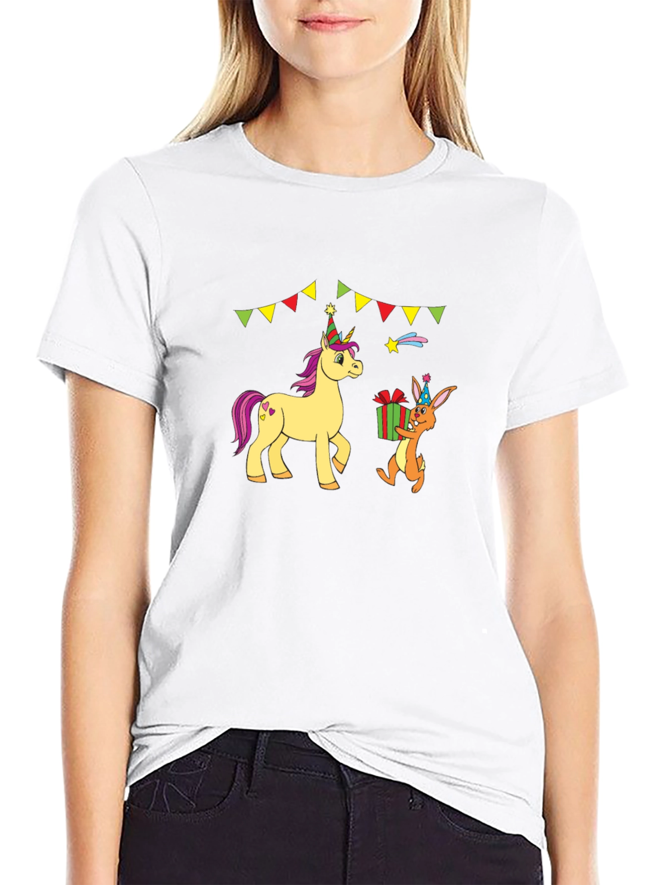Birthday Unicorn & Rabbit T-Shirt