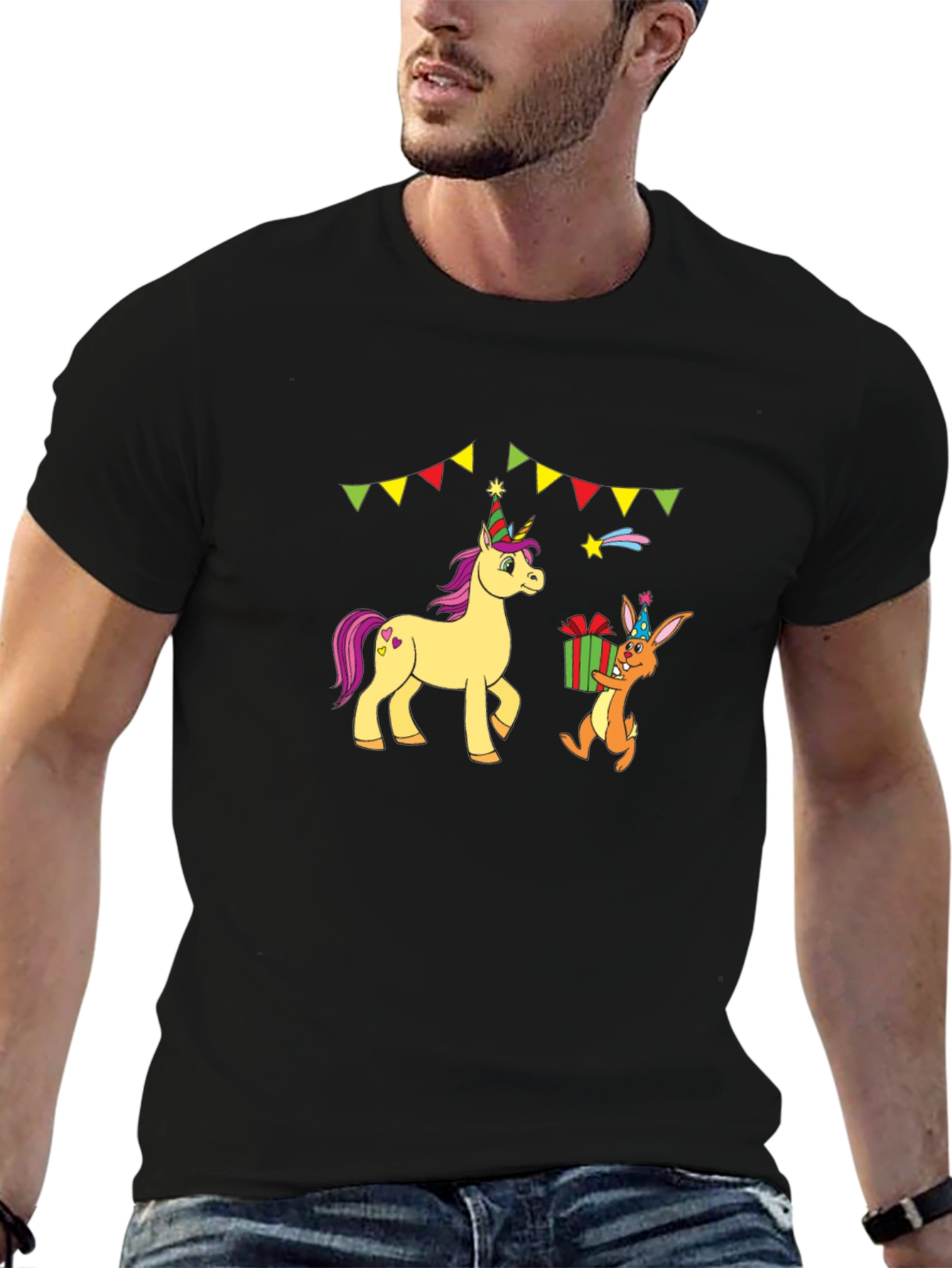 Birthday Unicorn & Rabbit T-Shirt