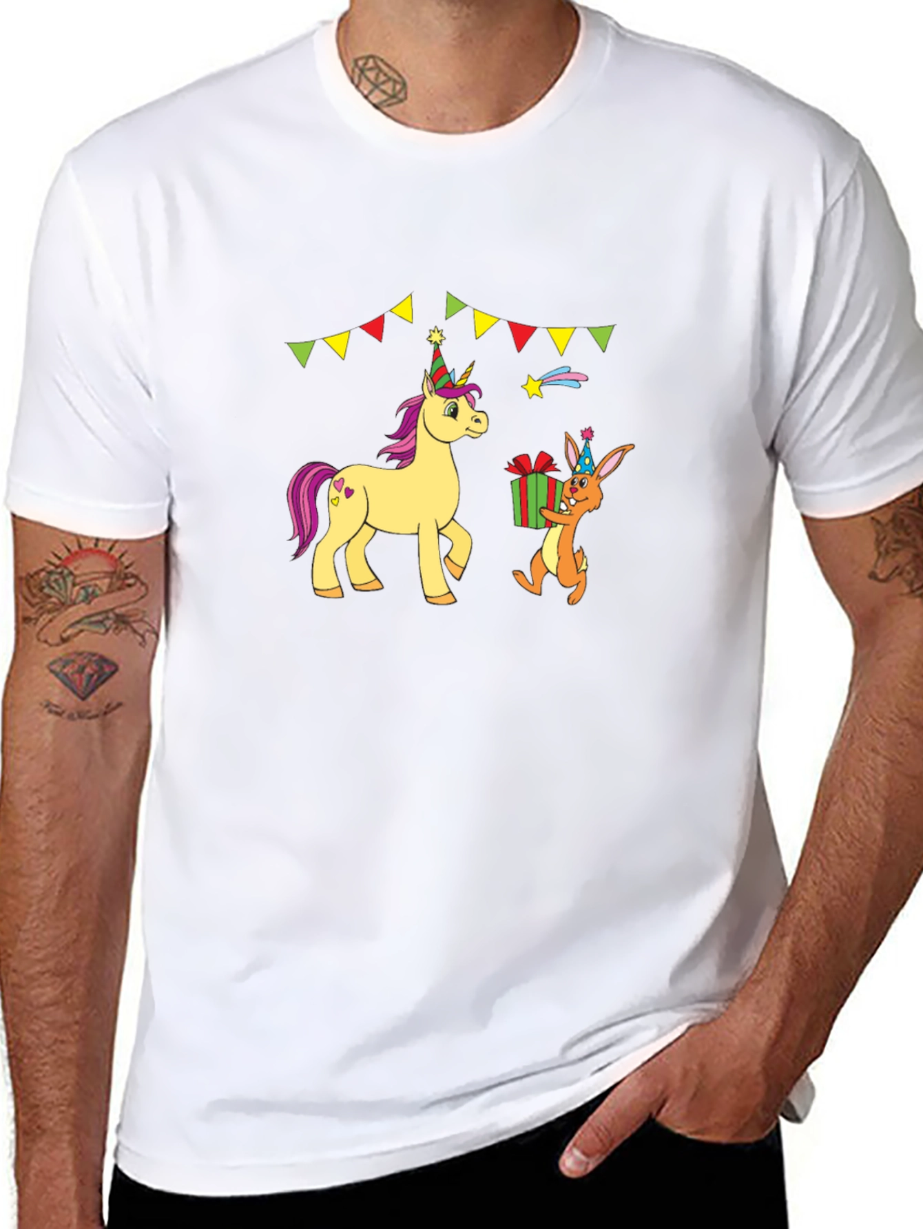 Birthday Unicorn & Rabbit T-Shirt