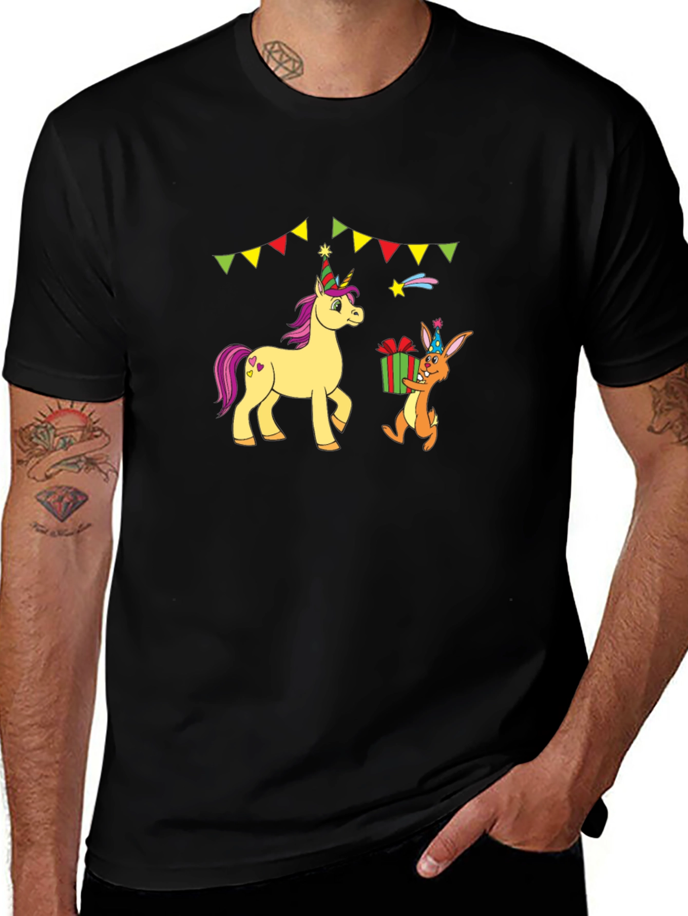 Birthday Unicorn & Rabbit T-Shirt