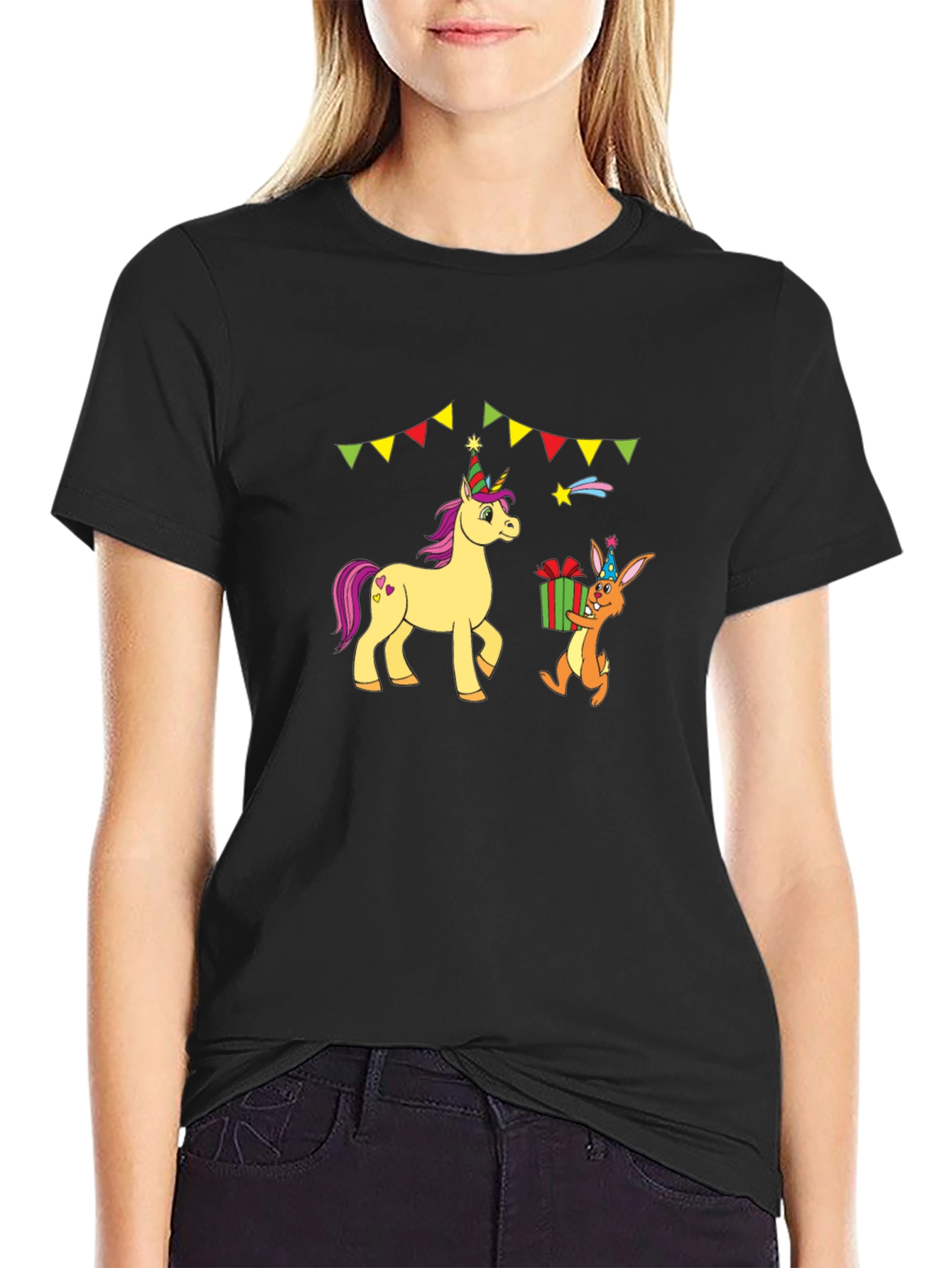 Birthday Unicorn & Rabbit T-Shirt