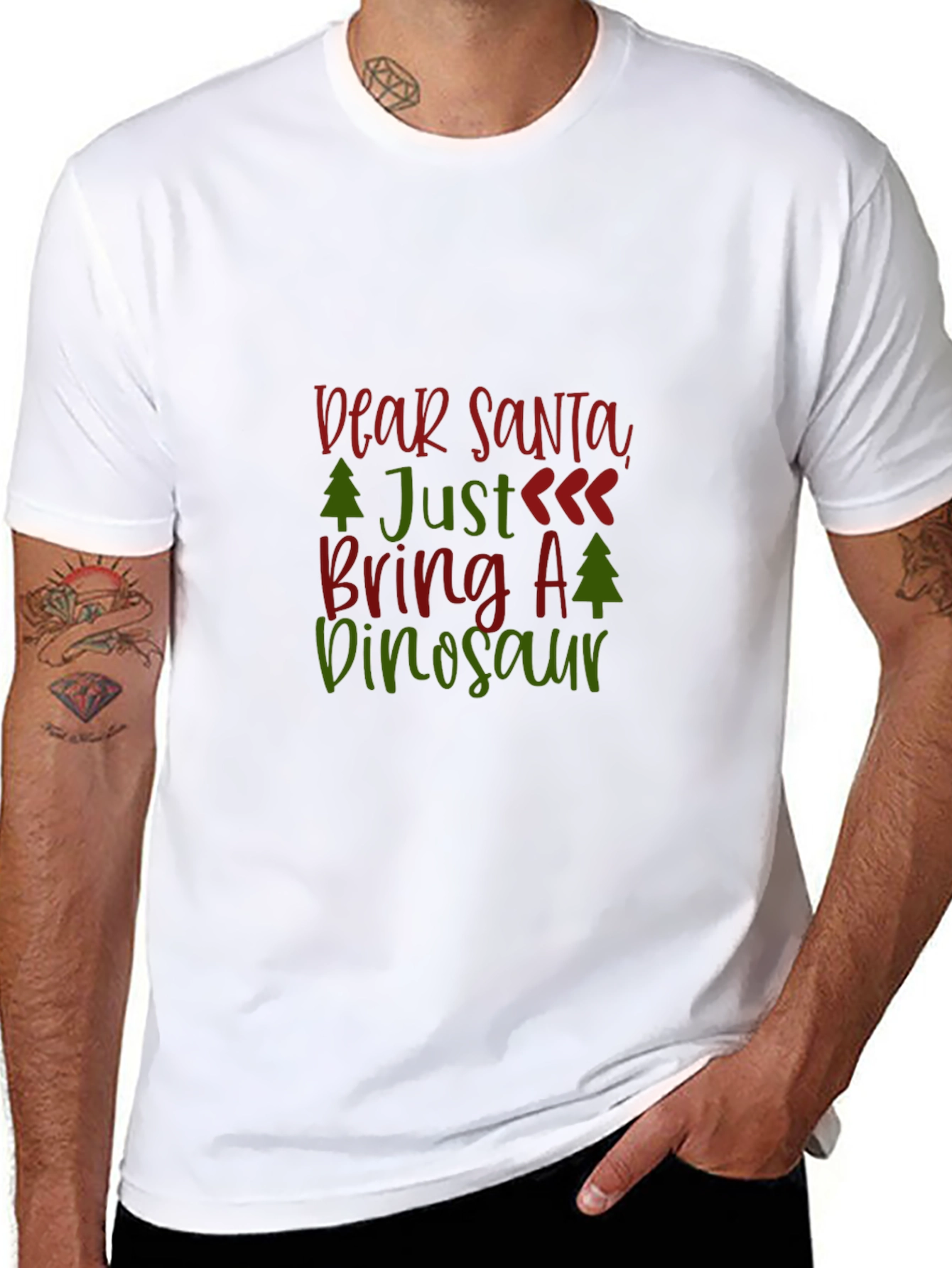 Dear Santa Dinosaur T-Shirt
