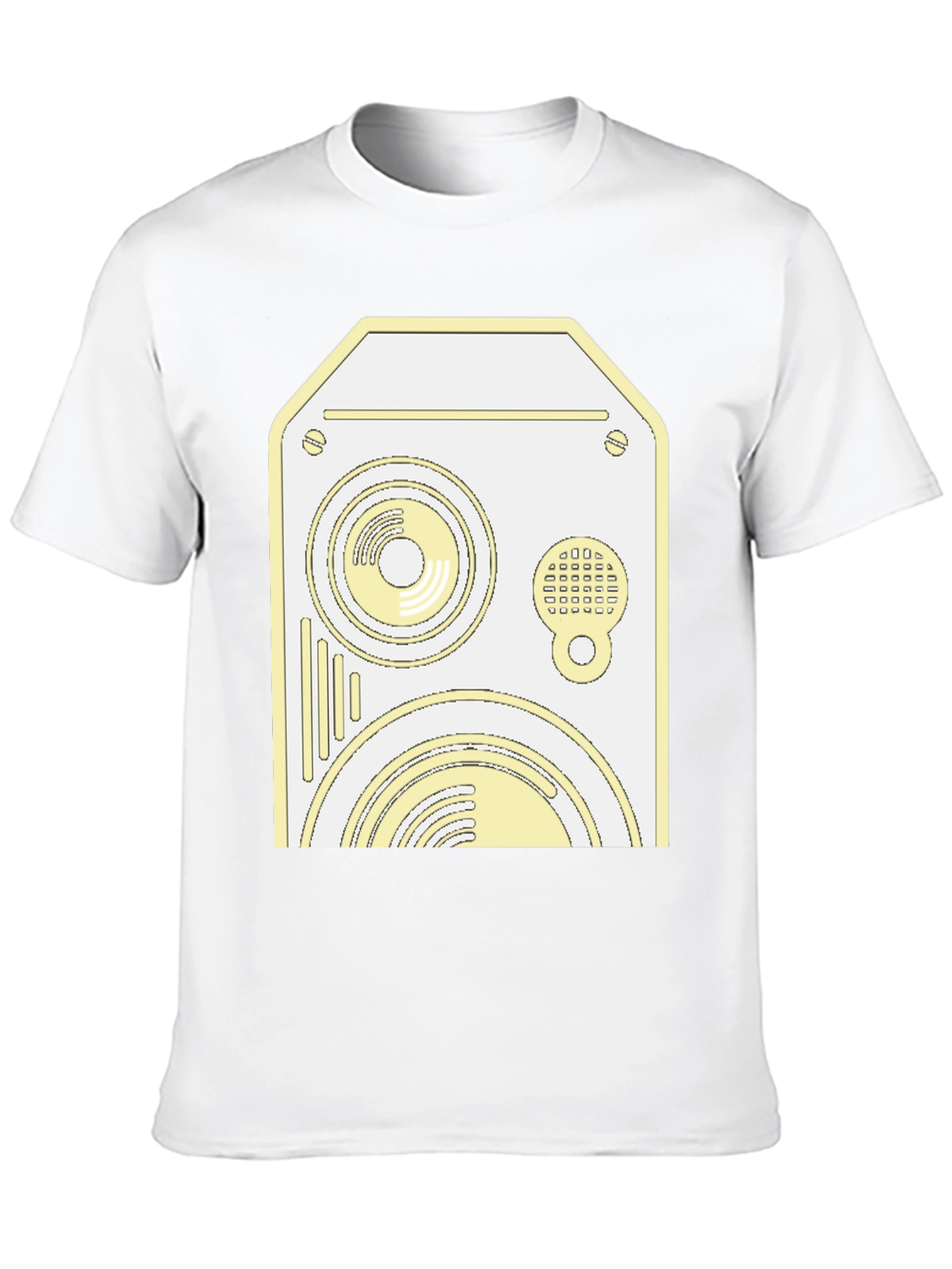 Retro Speaker Graphic Tee - Cool Black Cotton Shirt