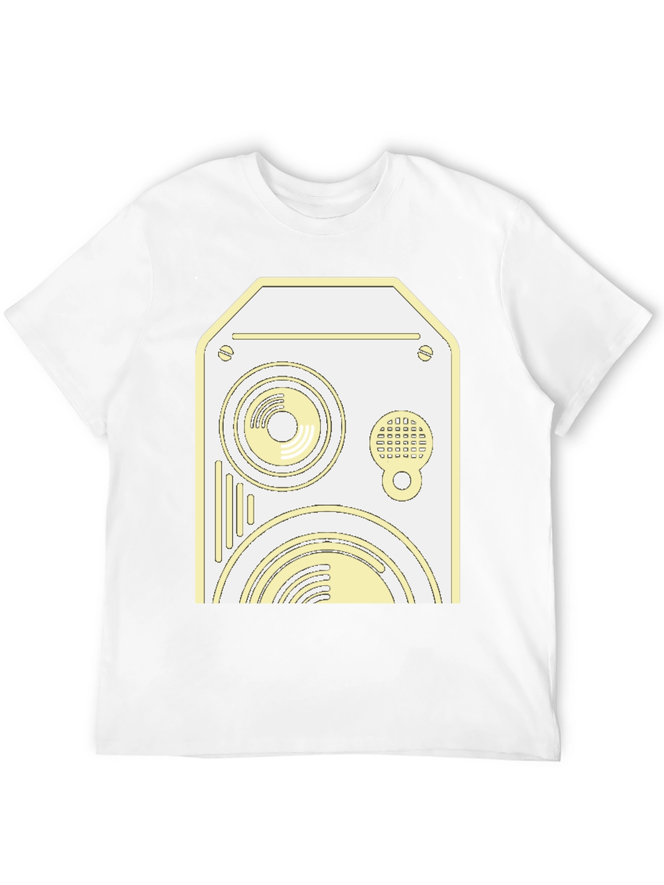 Retro Speaker Graphic Tee - Cool Black Cotton Shirt