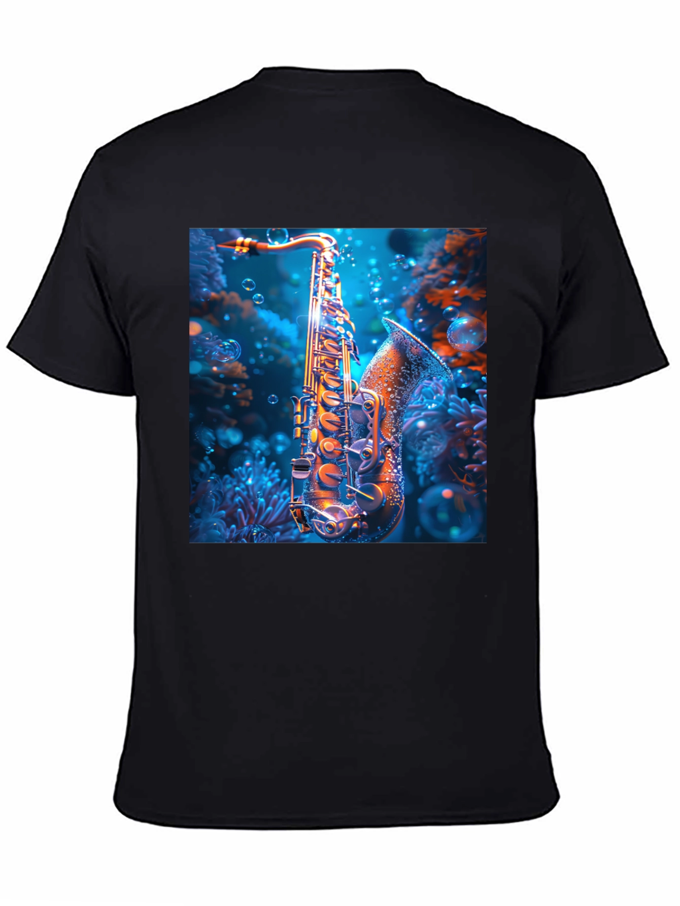 Saxophone Underwater T-Shirt - Unique Musical Design