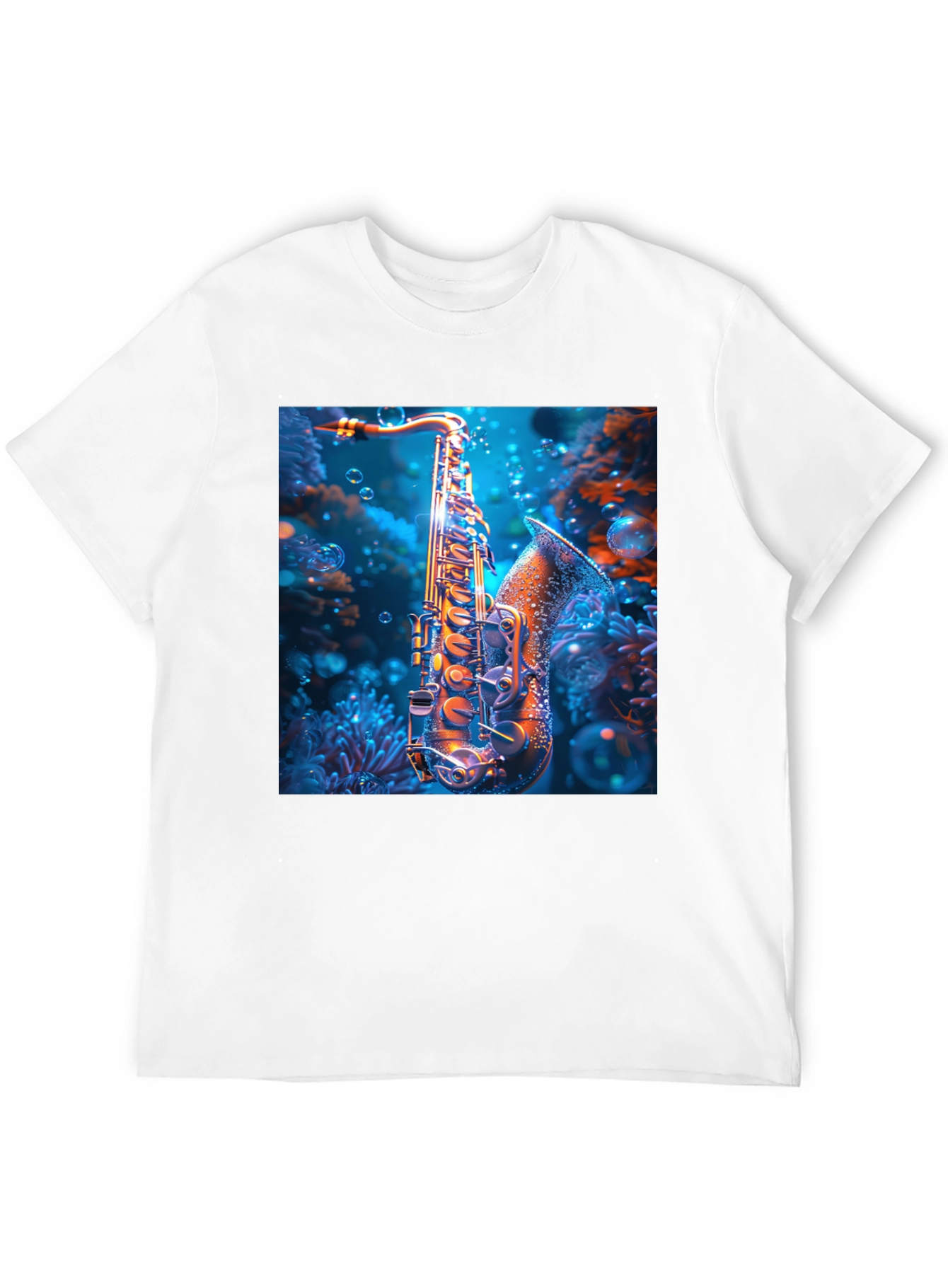 Saxophone Underwater T-Shirt - Unique Musical Design