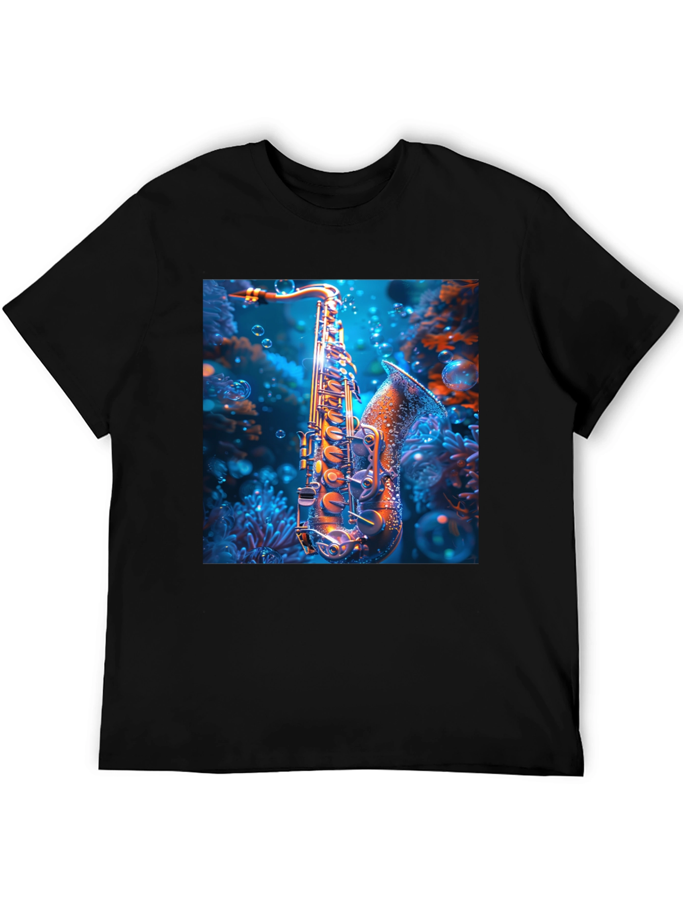 Saxophone Underwater T-Shirt - Unique Musical Design