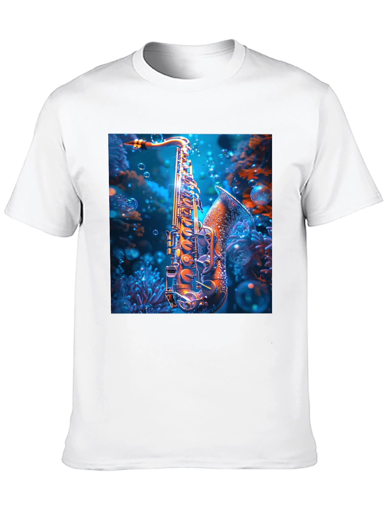 Saxophone Underwater T-Shirt - Unique Musical Design