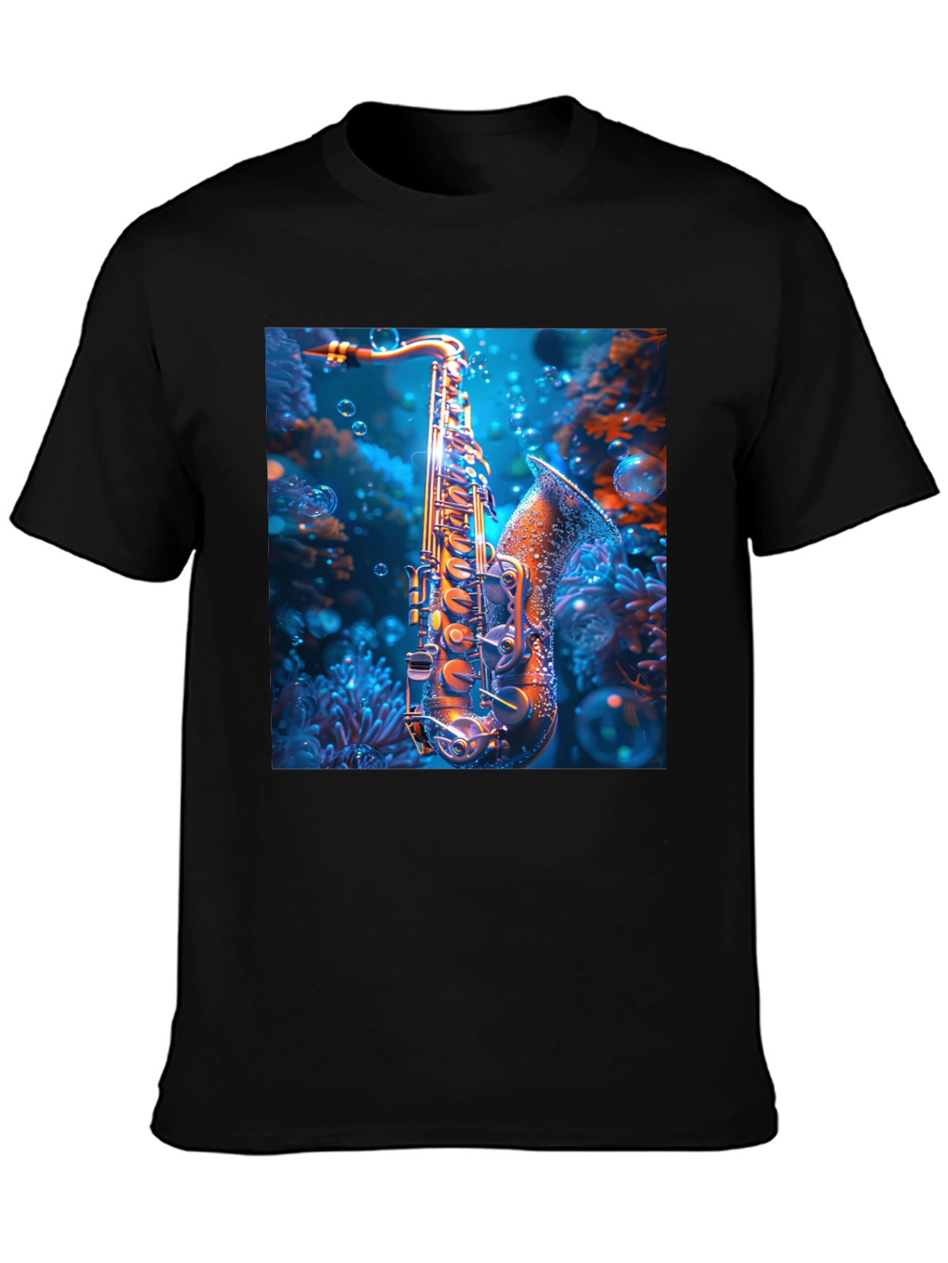 Saxophone Underwater T-Shirt - Unique Musical Design