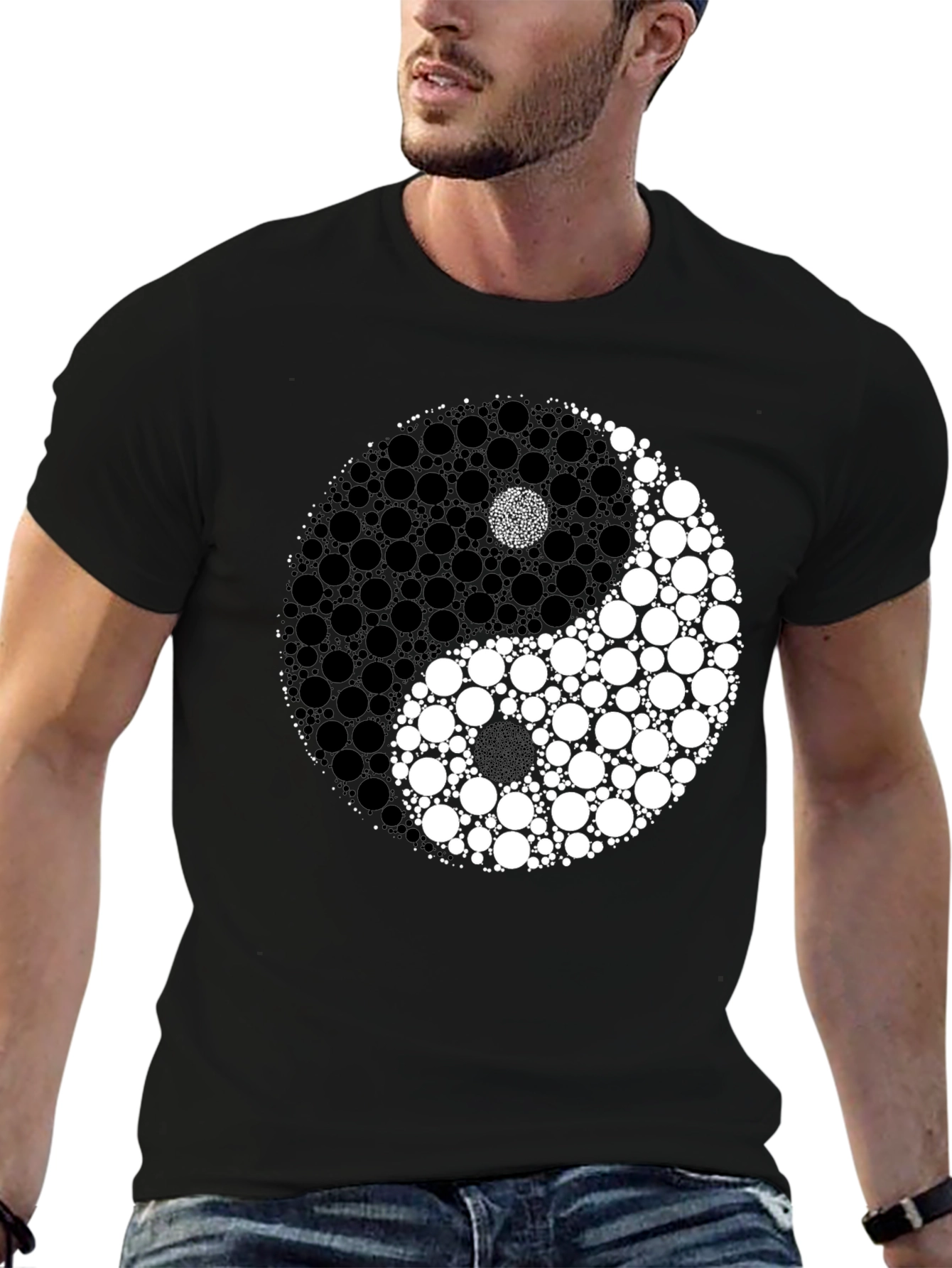 Yin Yang Circle Dot Graphic T-Shirt