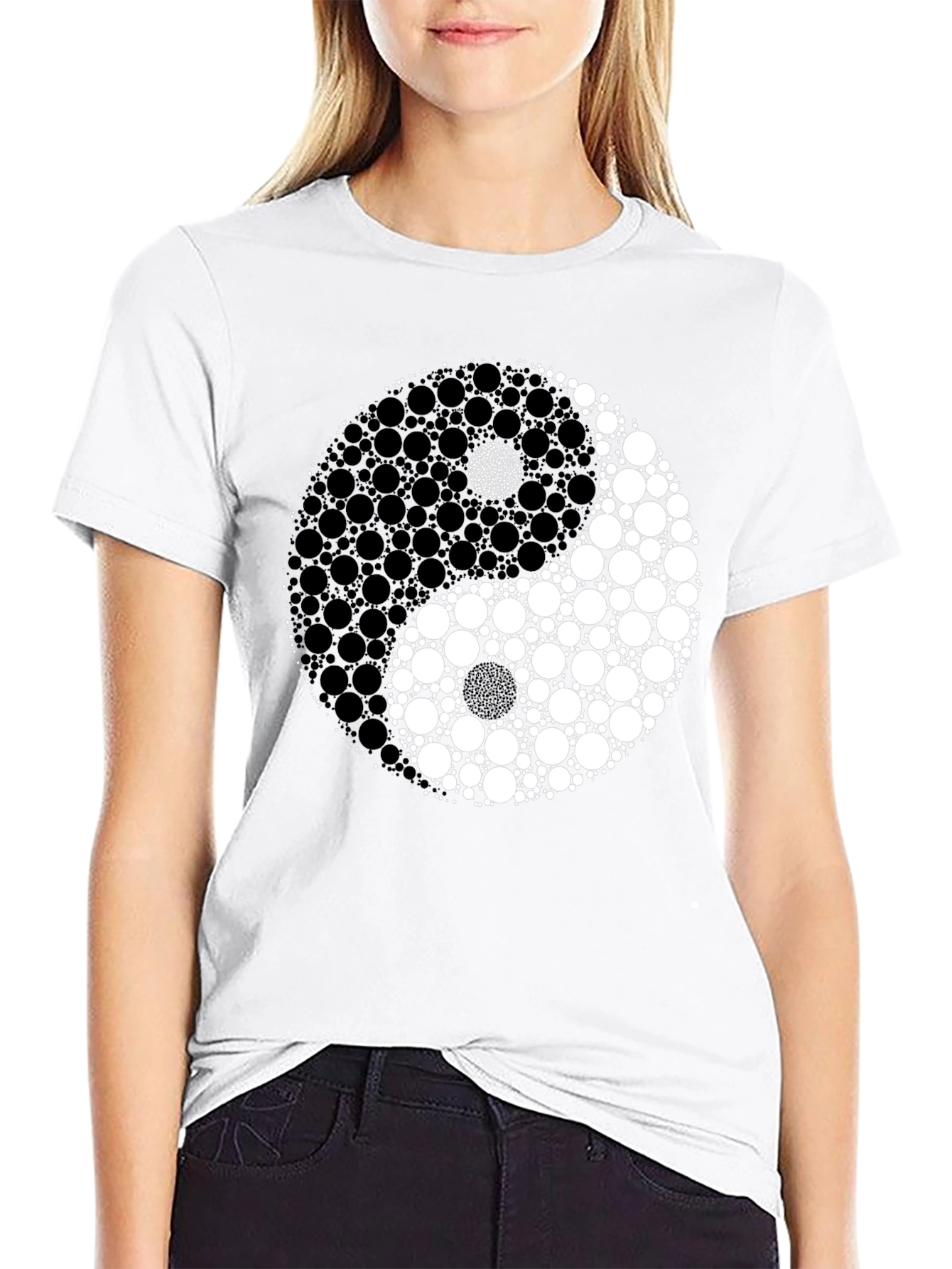 Yin Yang Circle Dot Graphic T-Shirt