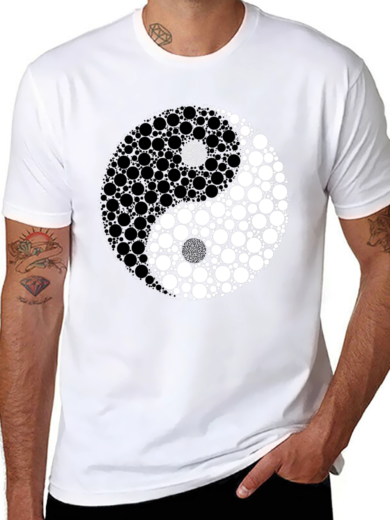 Yin Yang Circle Dot Graphic T-Shirt