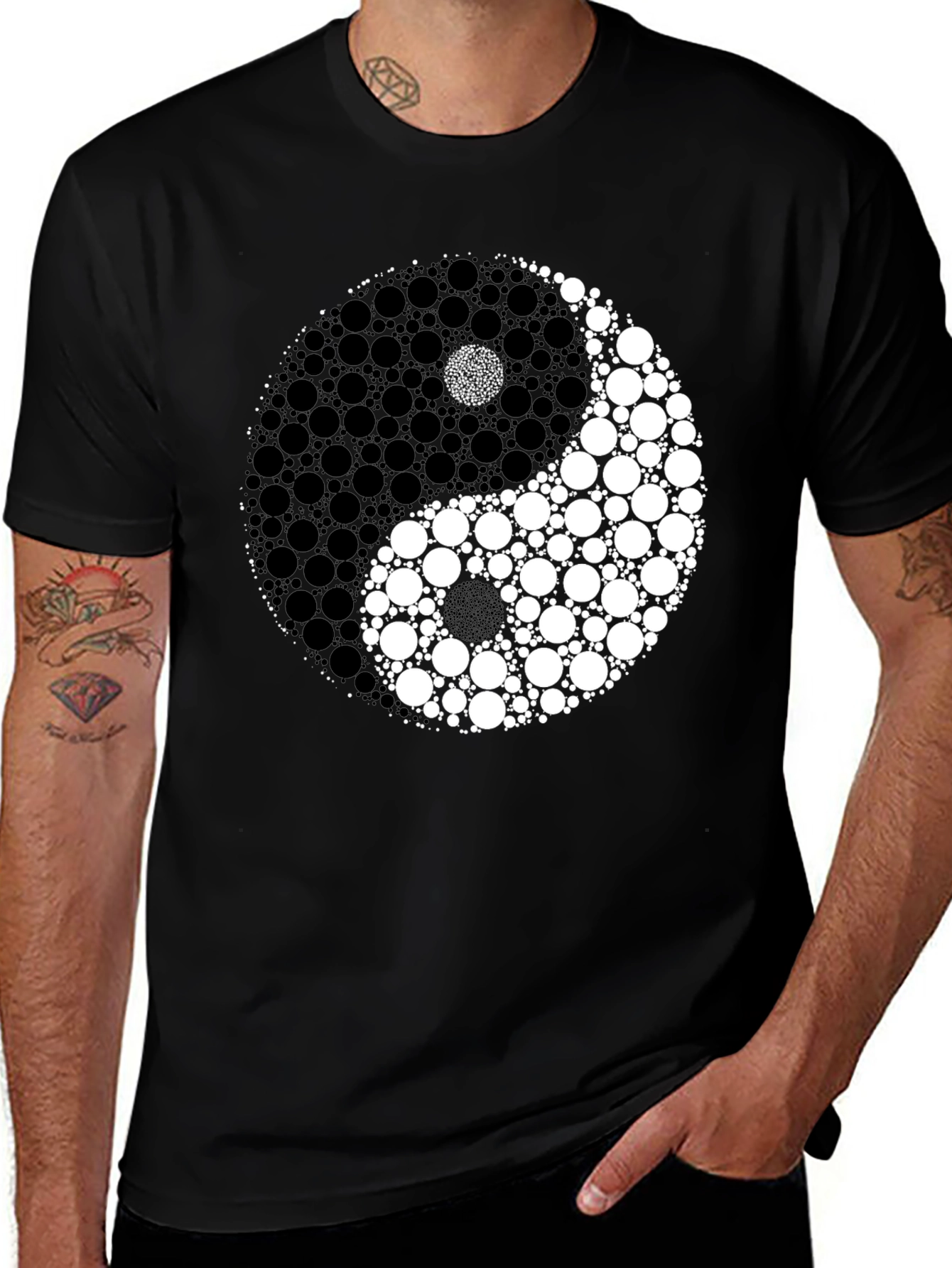 Yin Yang Circle Dot Graphic T-Shirt