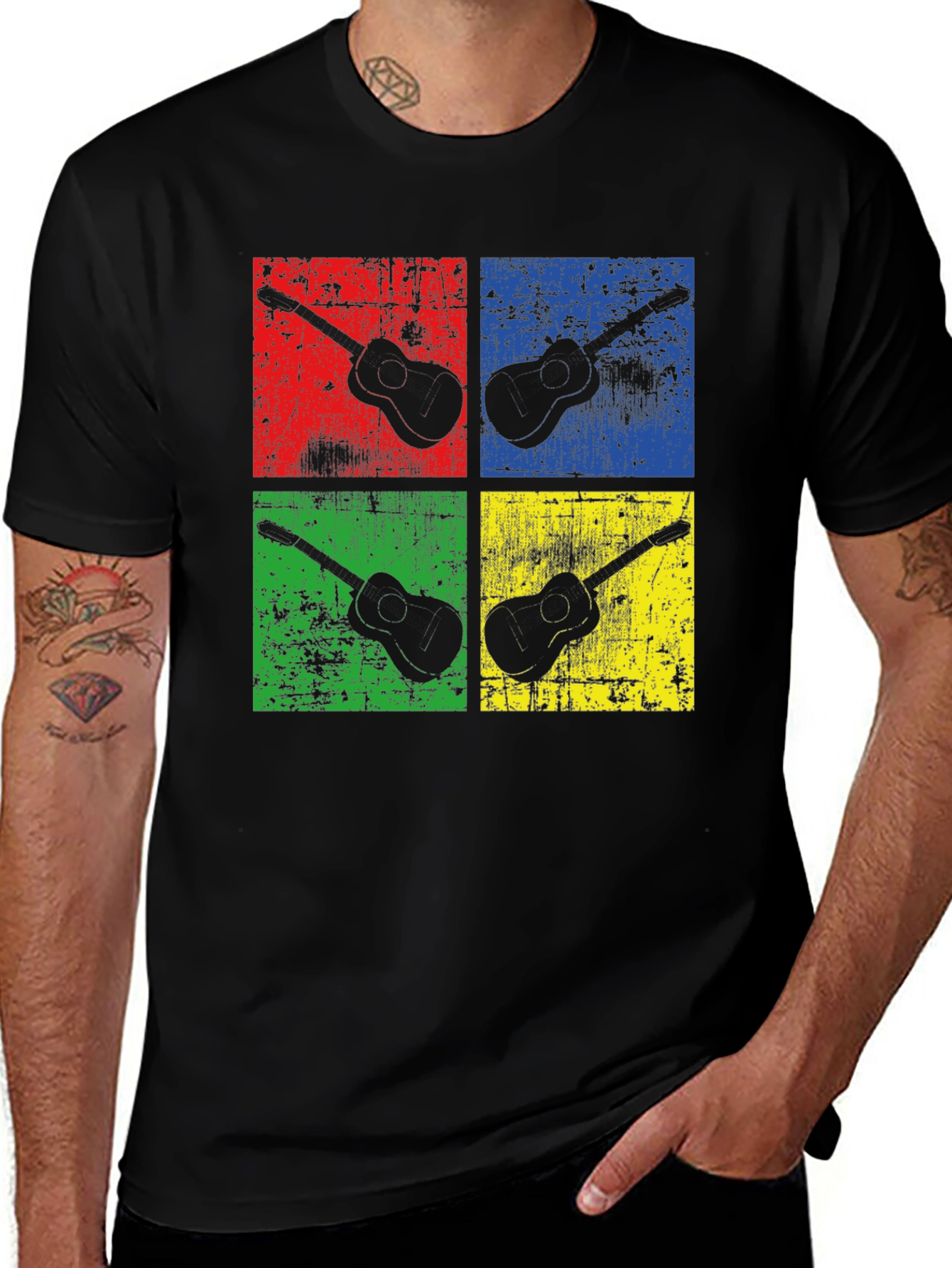 Retro Guitar Pop Art T-Shirt