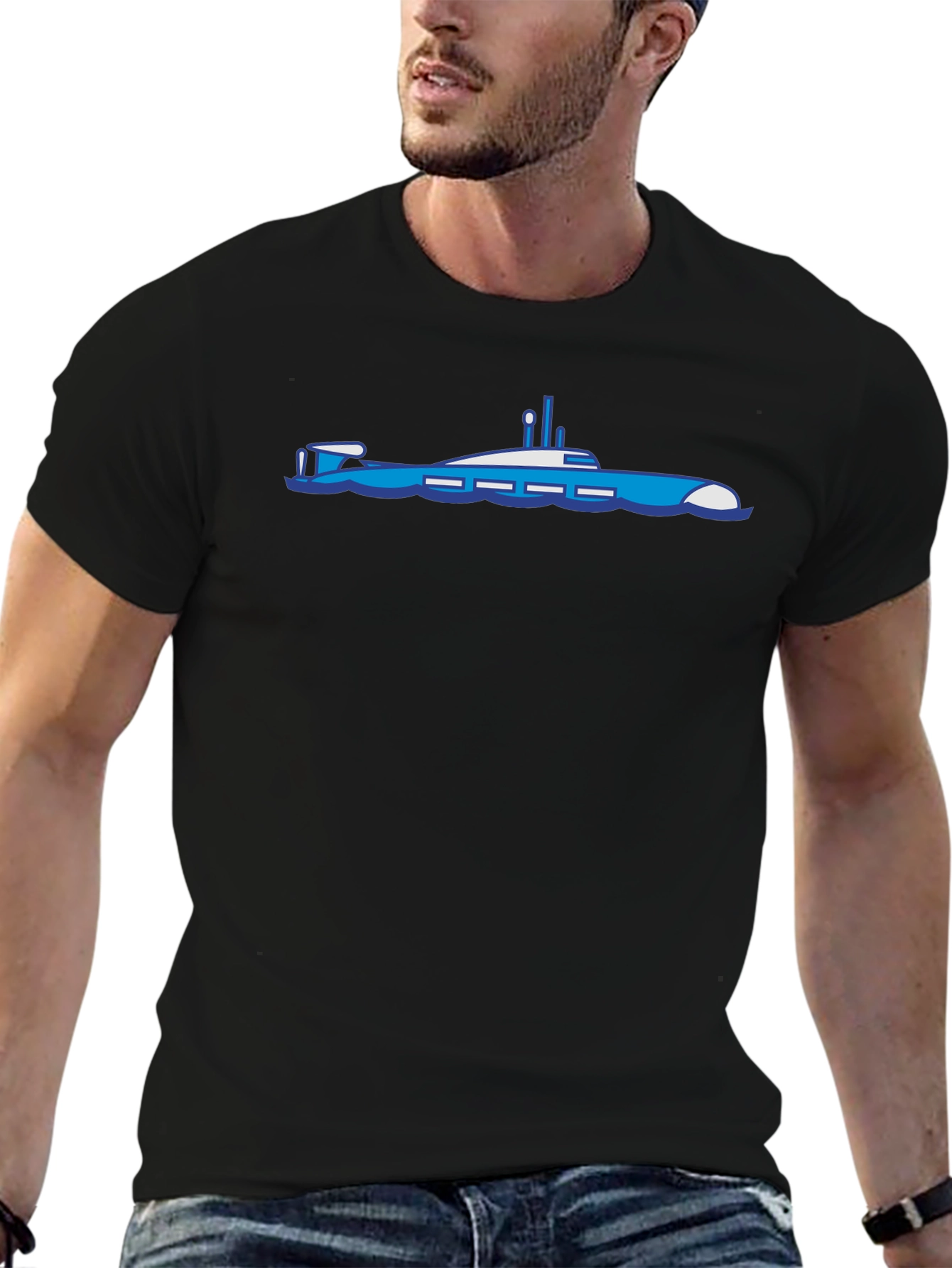 Submarine Graphic T-Shirt - Bold Black Cotton Tee